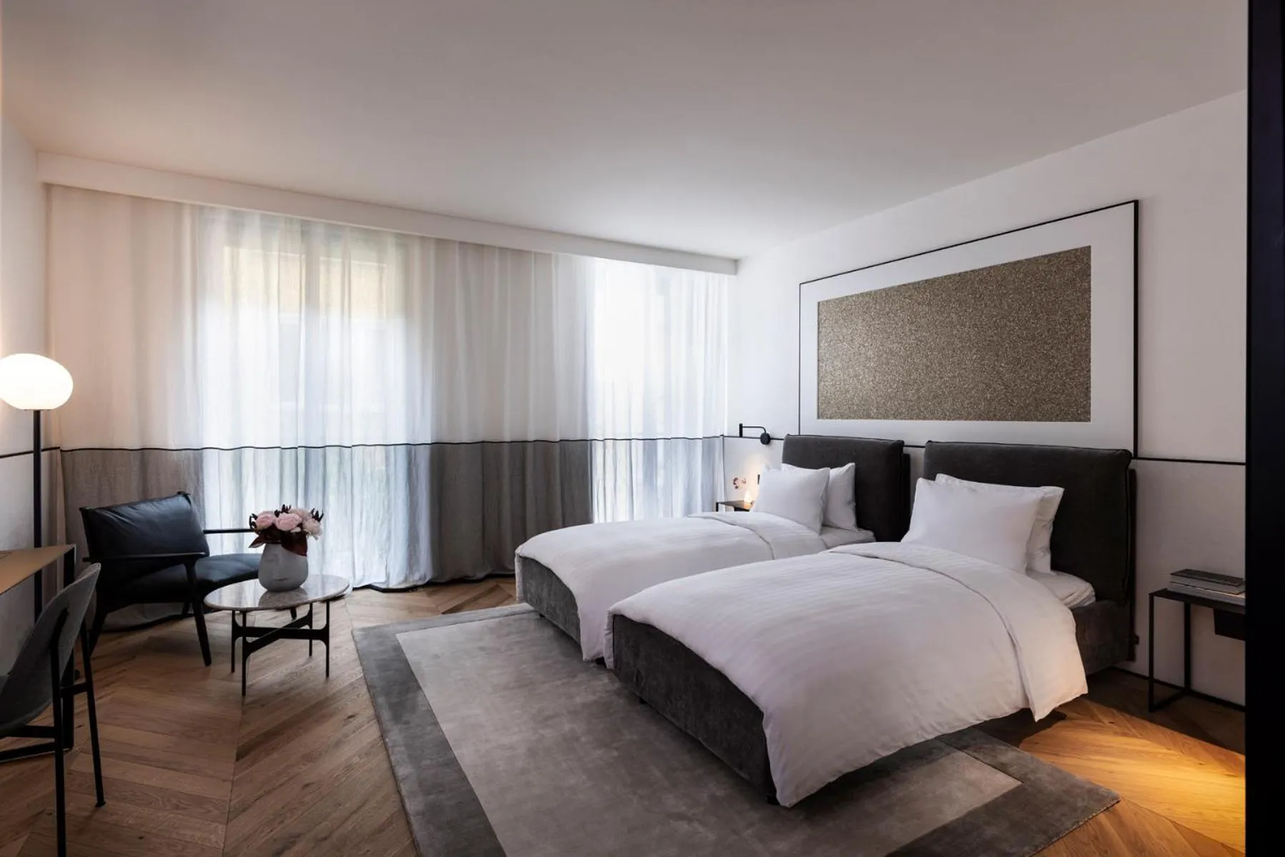 Bed in Juno Hotel Sofia, a Member of Design Hotels
