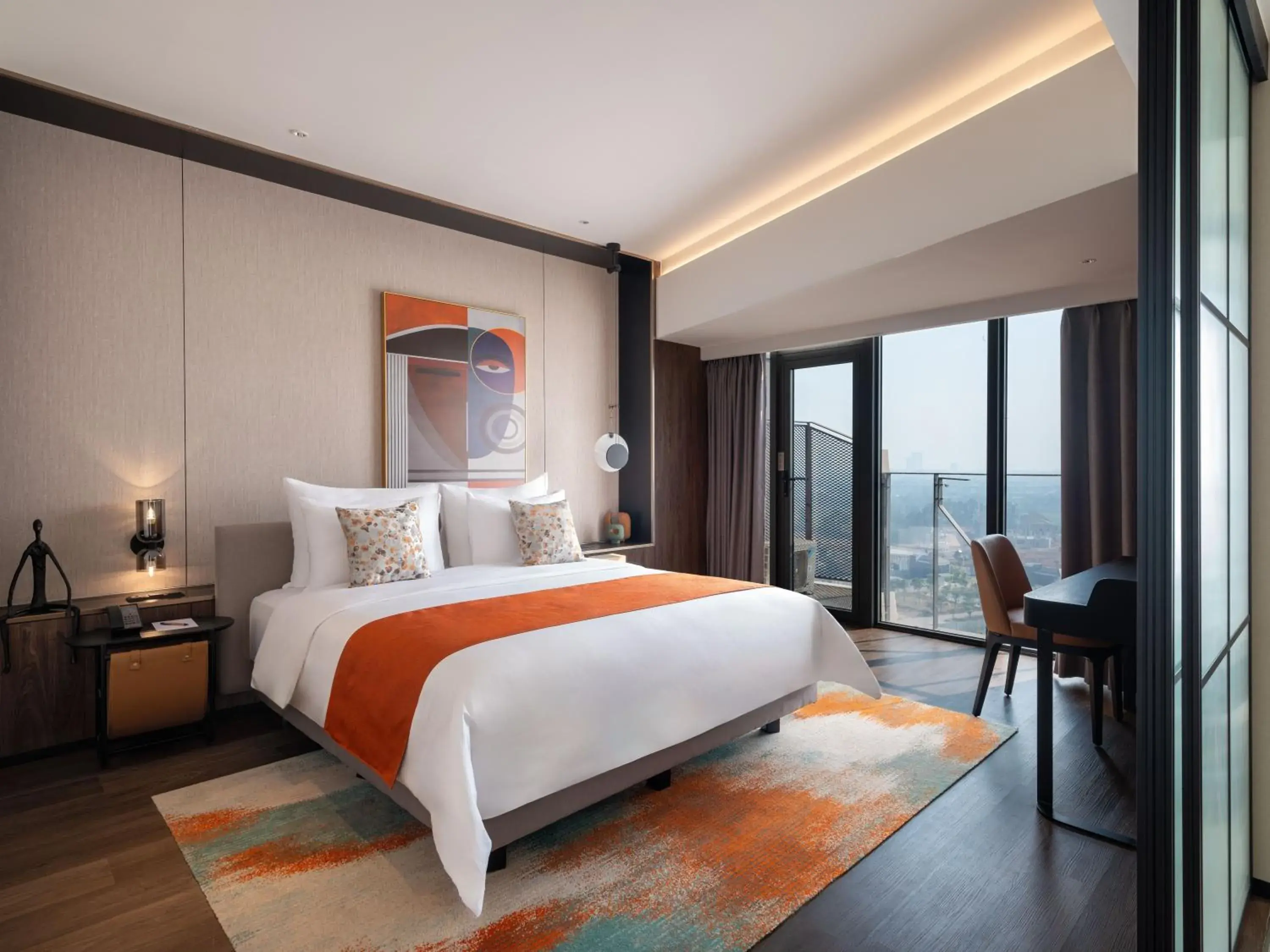 View (from property/room), Bed in Herloom Hotel & Residence BSD Tangerang View (from property/room), Bed in Herloom Hotel & Residence BSD Tangerang