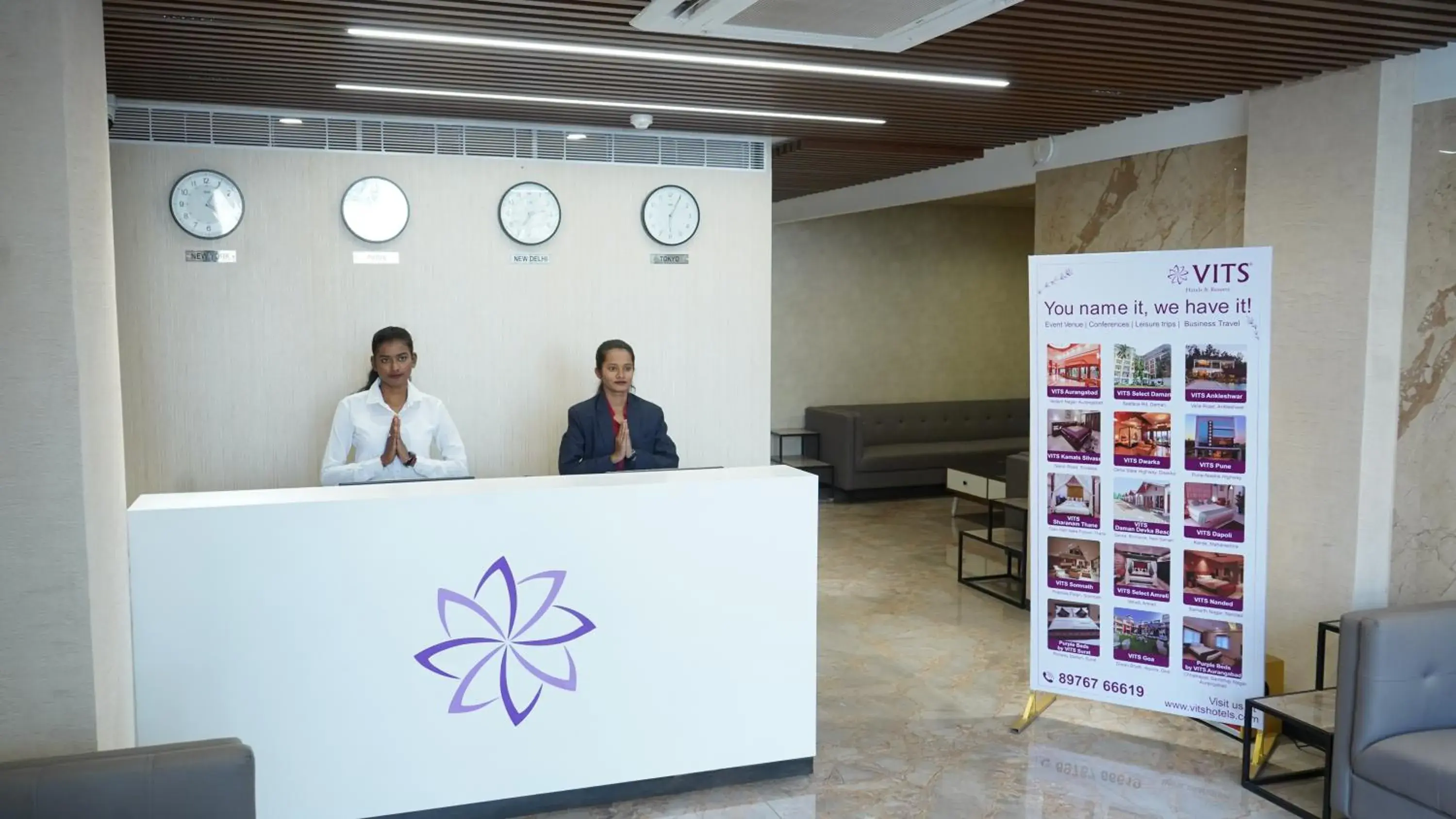 Lobby or reception in Purple Beds by VITS Dwarkesh, Surat Lobby or reception in Purple Beds by VITS Dwarkesh, Surat