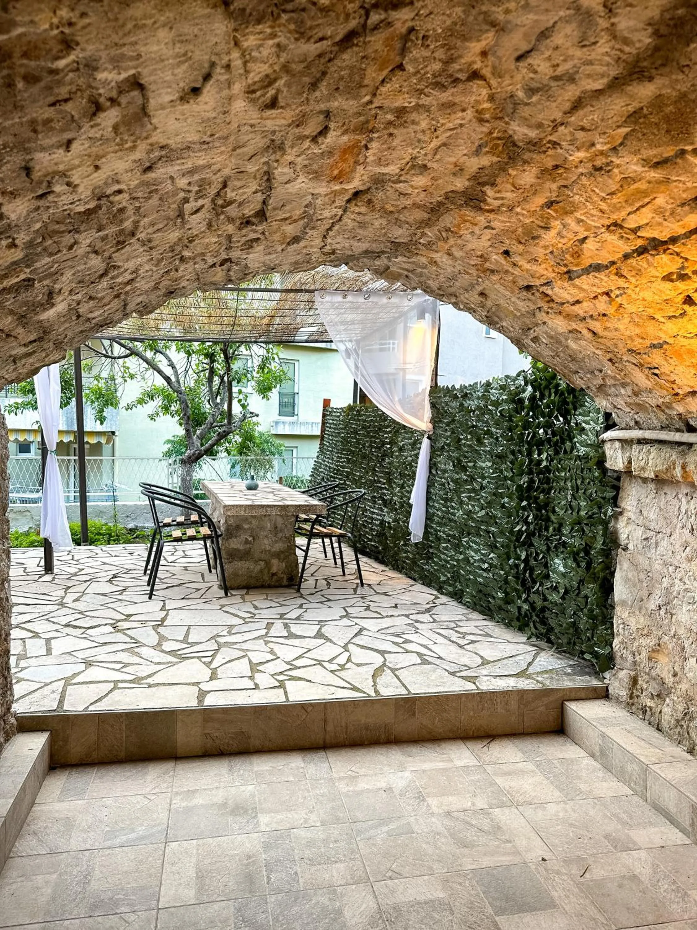 Seating area in Serenita Stone House