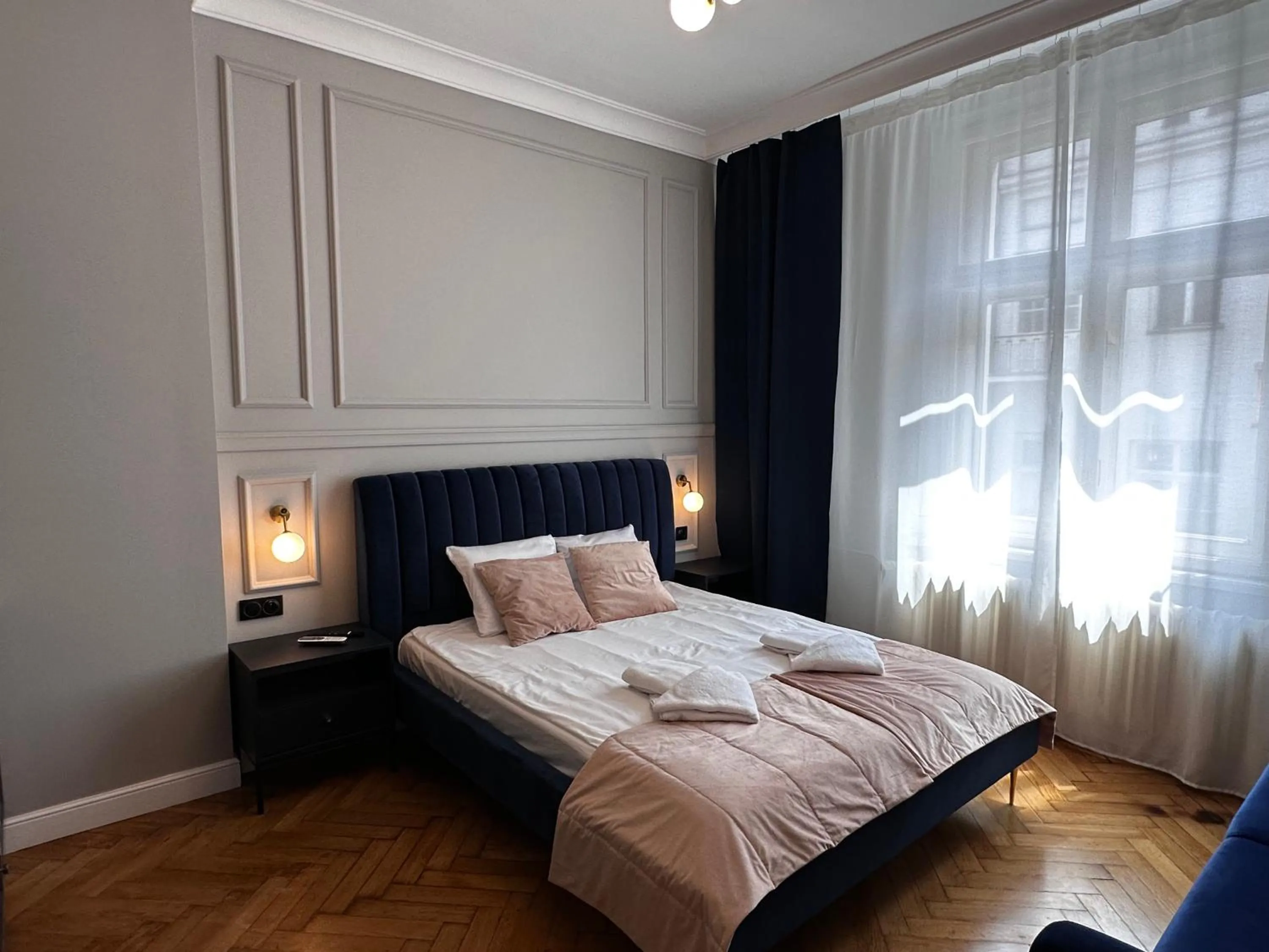 Bed in The Spiski Palace Apartments