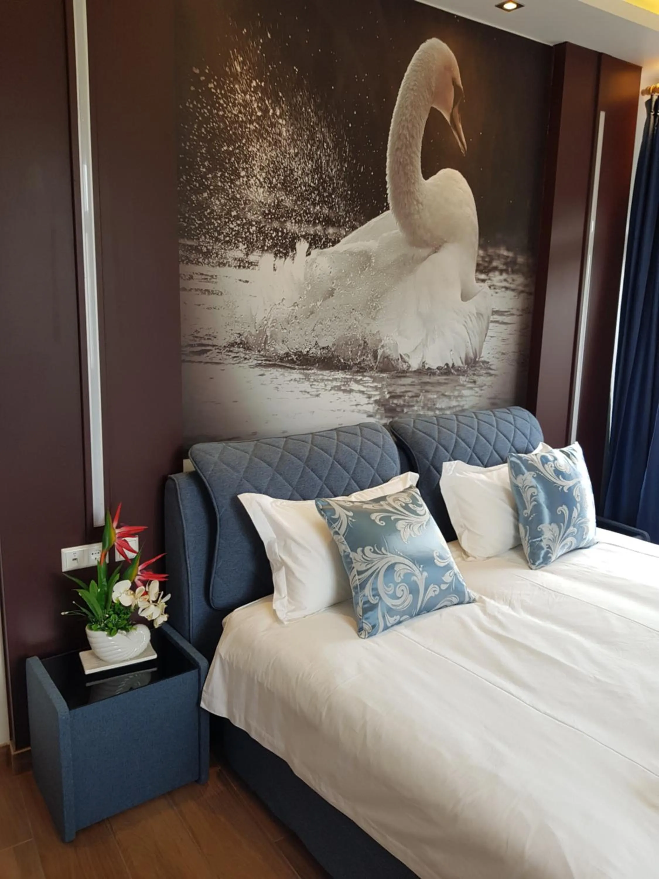 Bed in hotel whiteswan