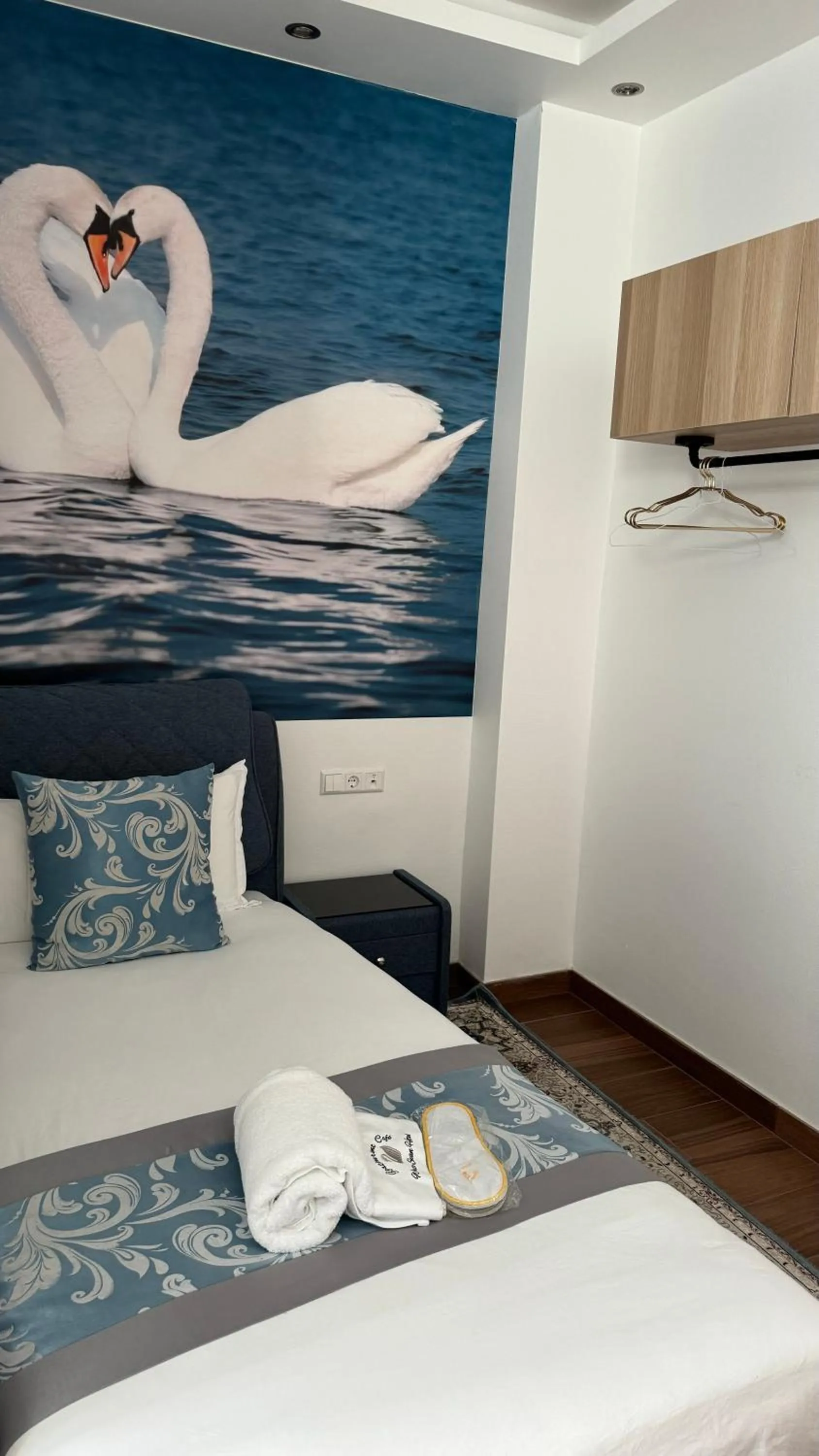 Bed in hotel whiteswan