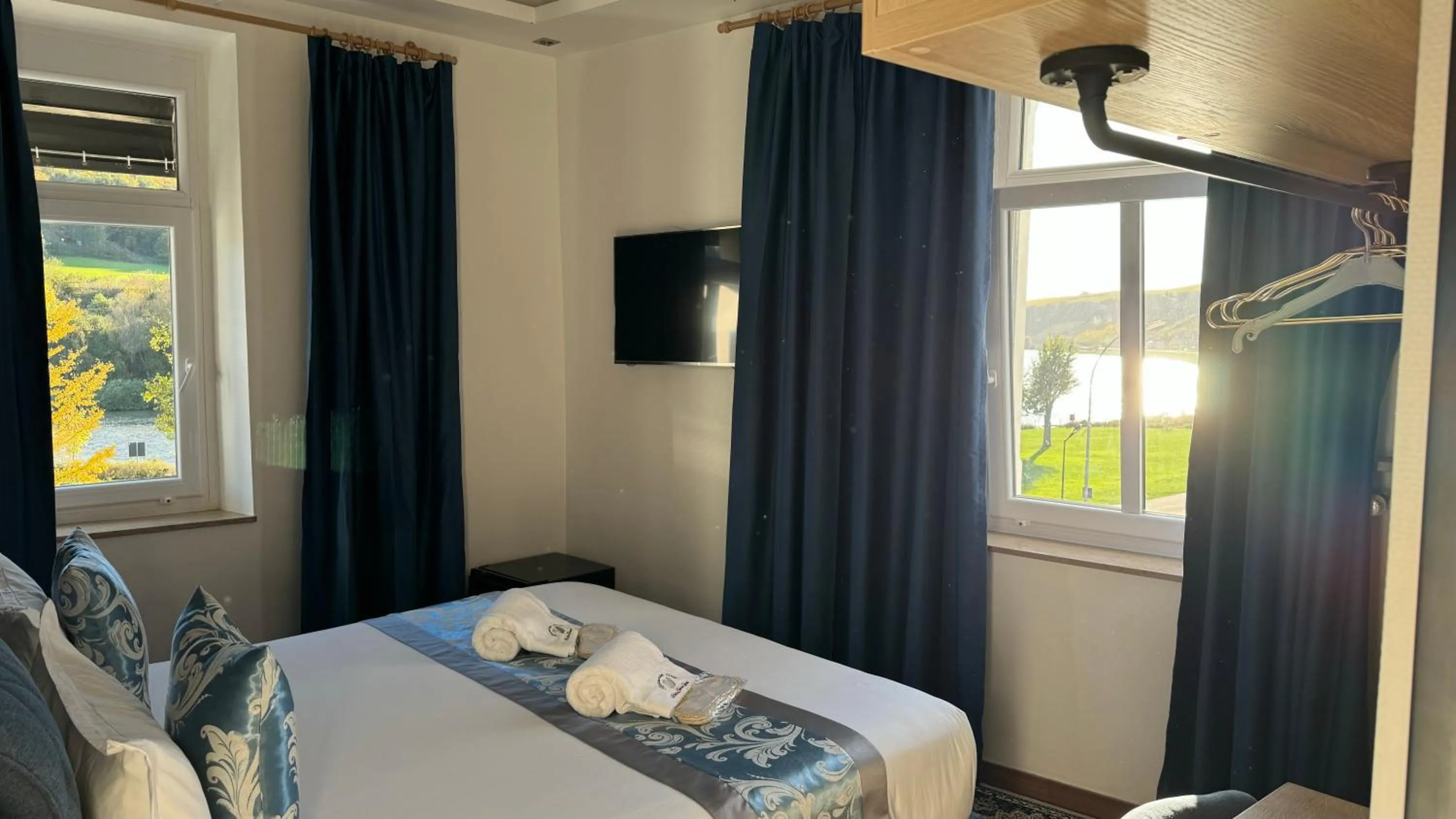 Bed in hotel whiteswan