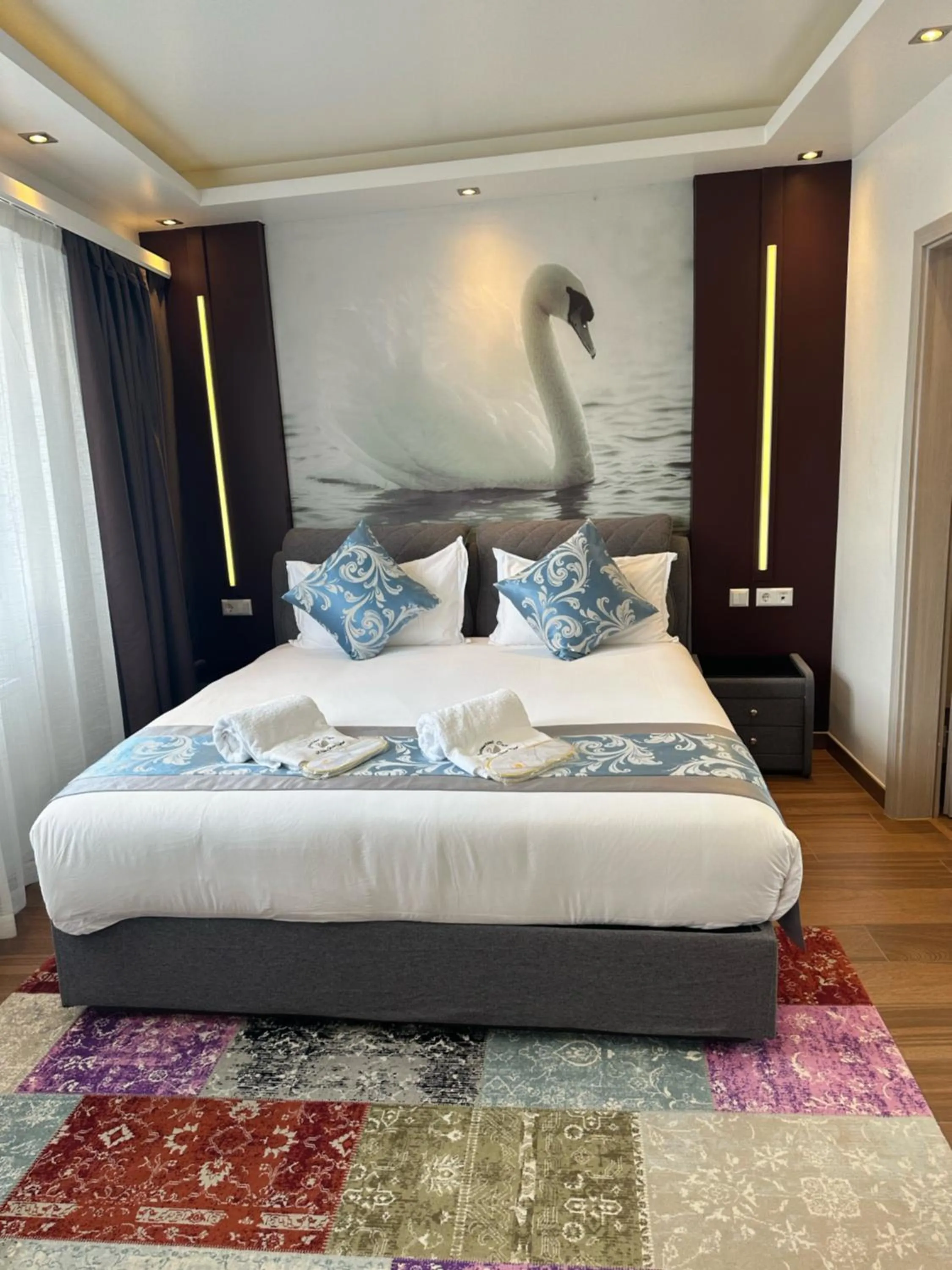 Bed in hotel whiteswan