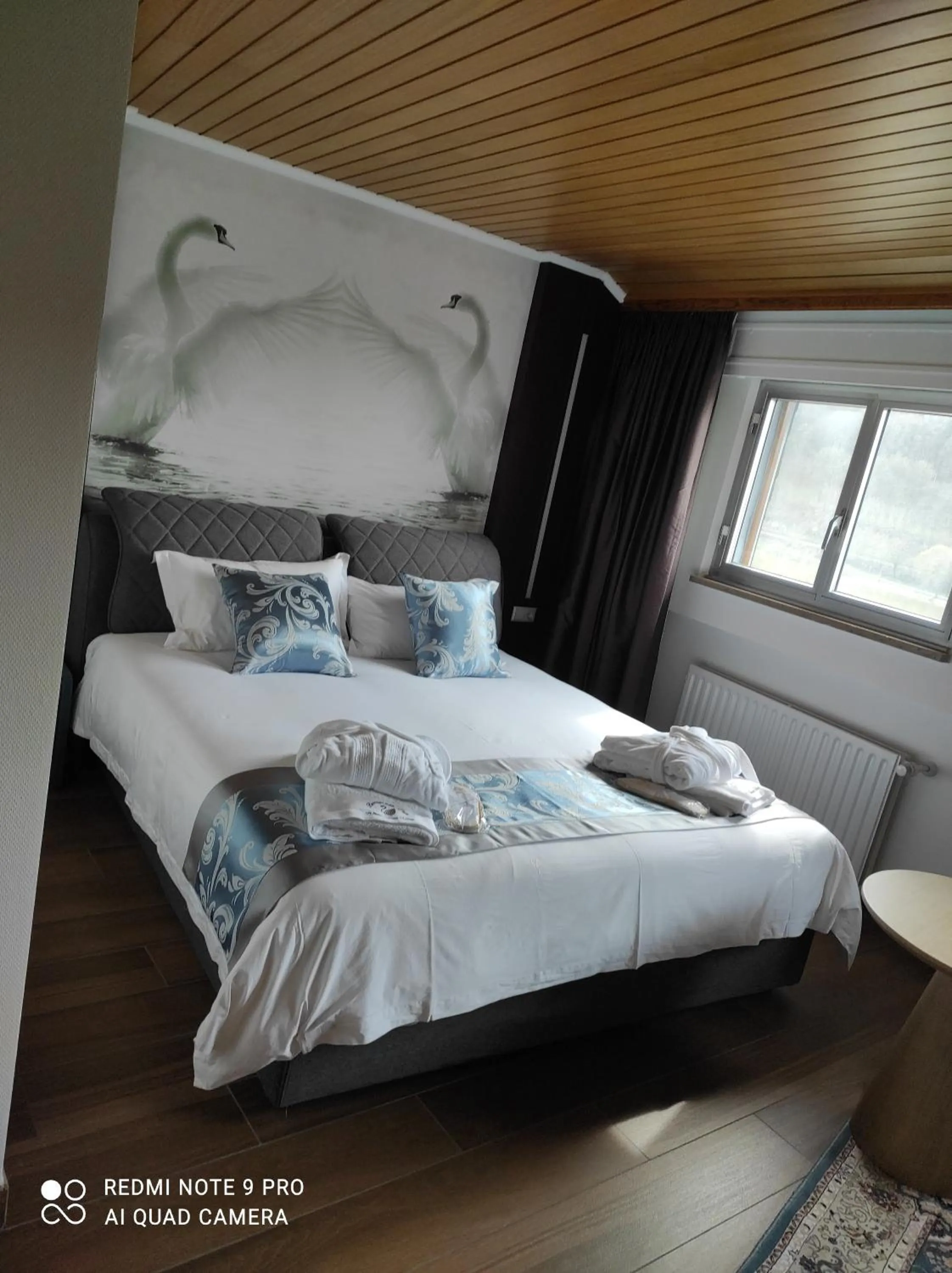 Bed in hotel whiteswan