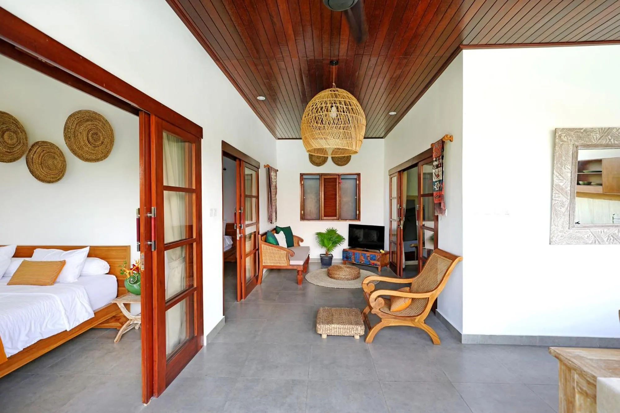 Living room, Bed in The Lavana Villa Kubu Life Kerobokan Seminyak (3 Bedroom Villa)
