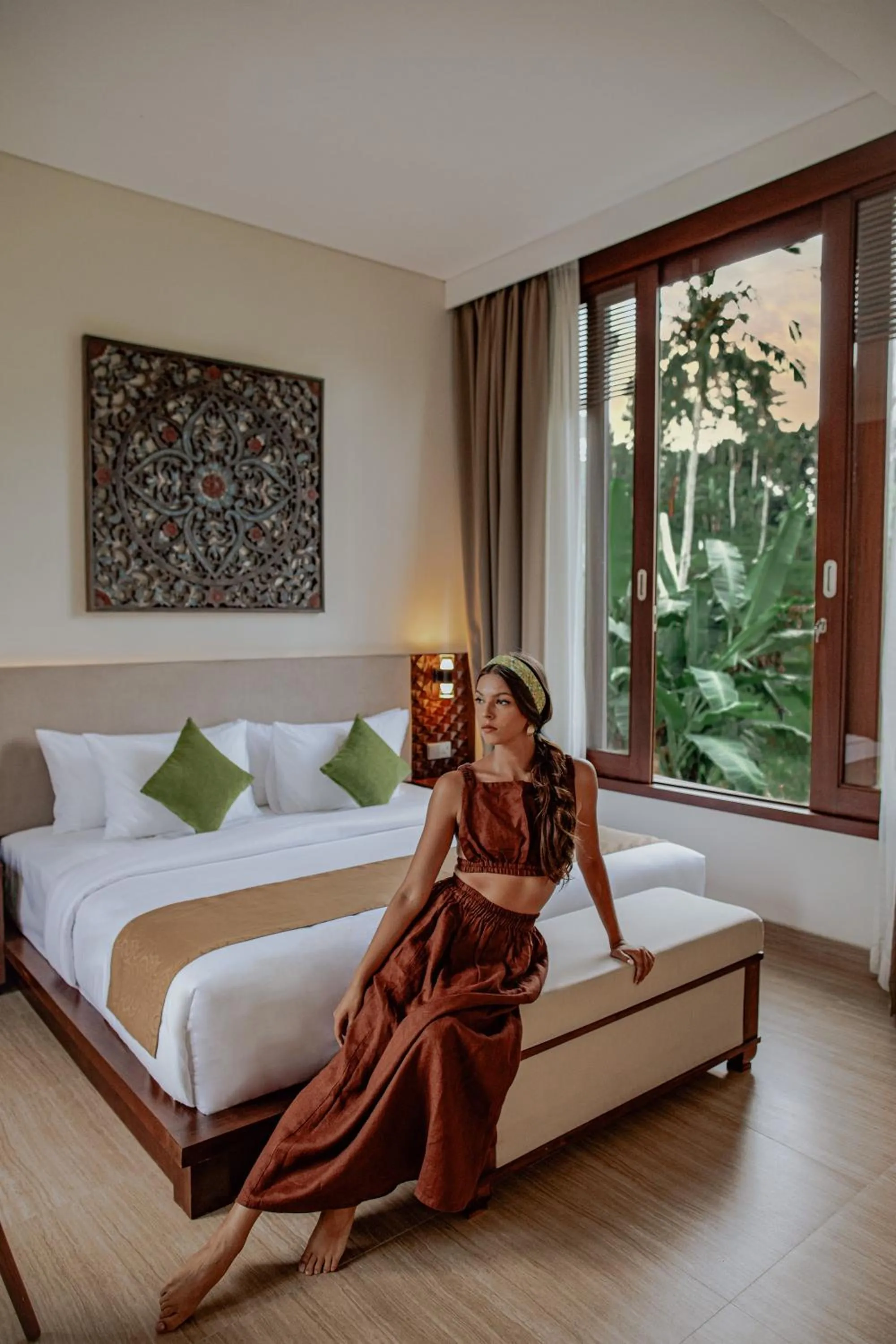 Bed in Stanagiri Villas Ubud