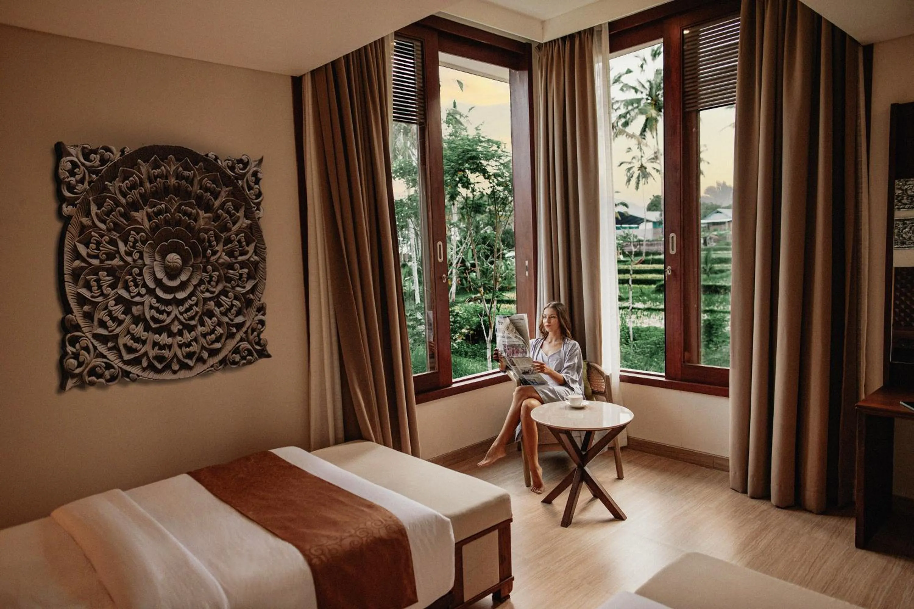Bed in Stanagiri Villas Ubud