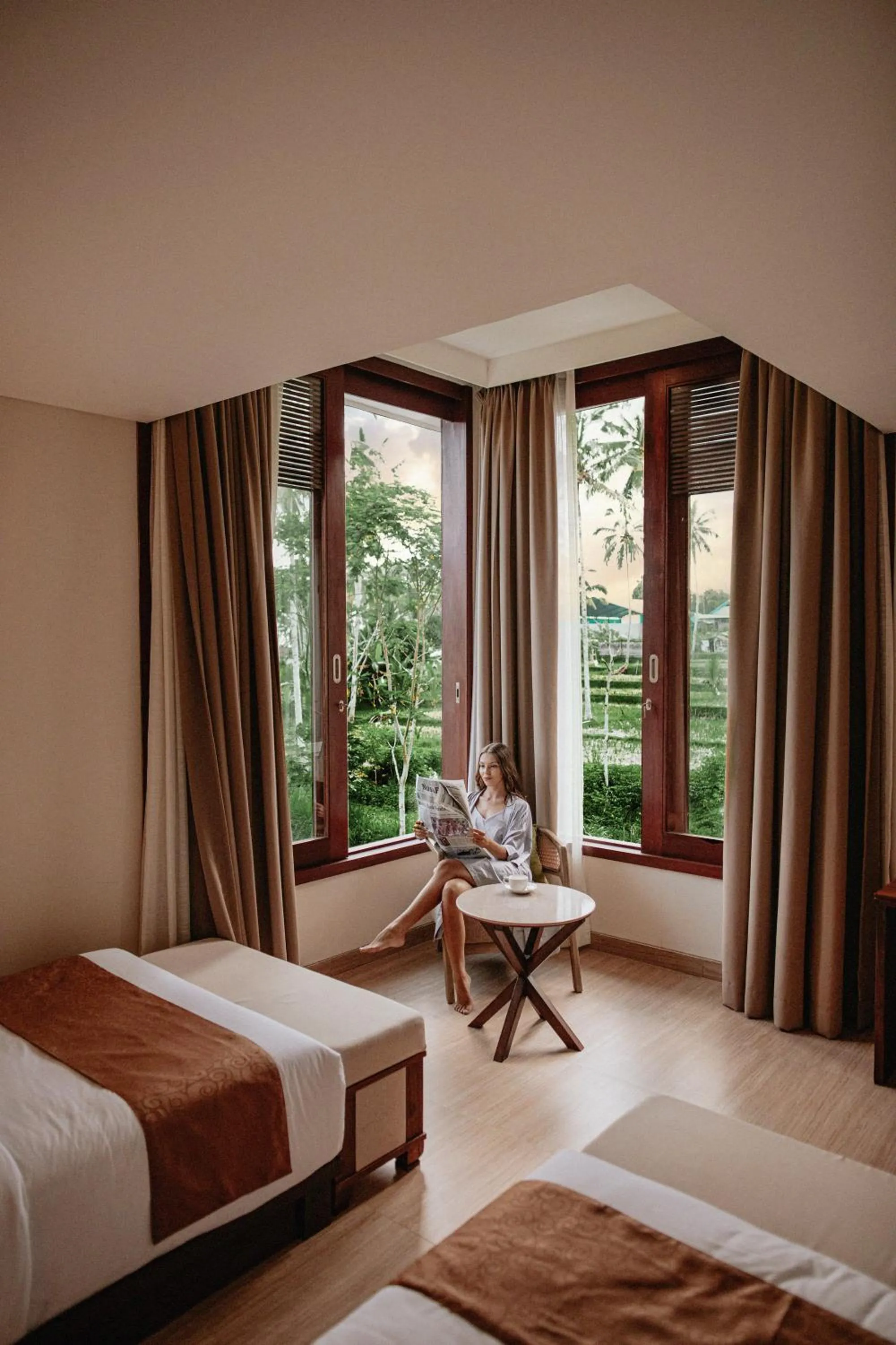 Bed in Stanagiri Villas Ubud