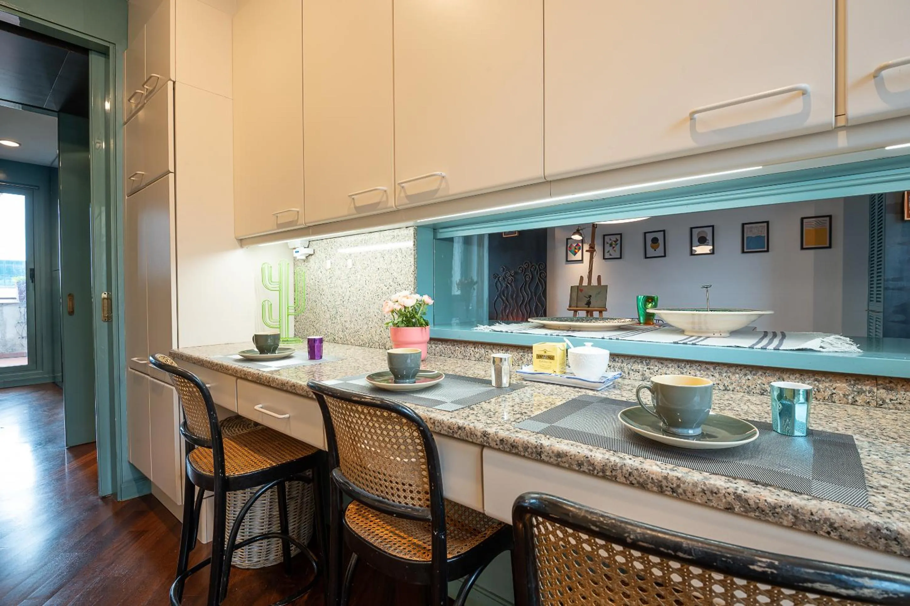 Kitchen or kitchenette in Tiffany's apartment Flaminio