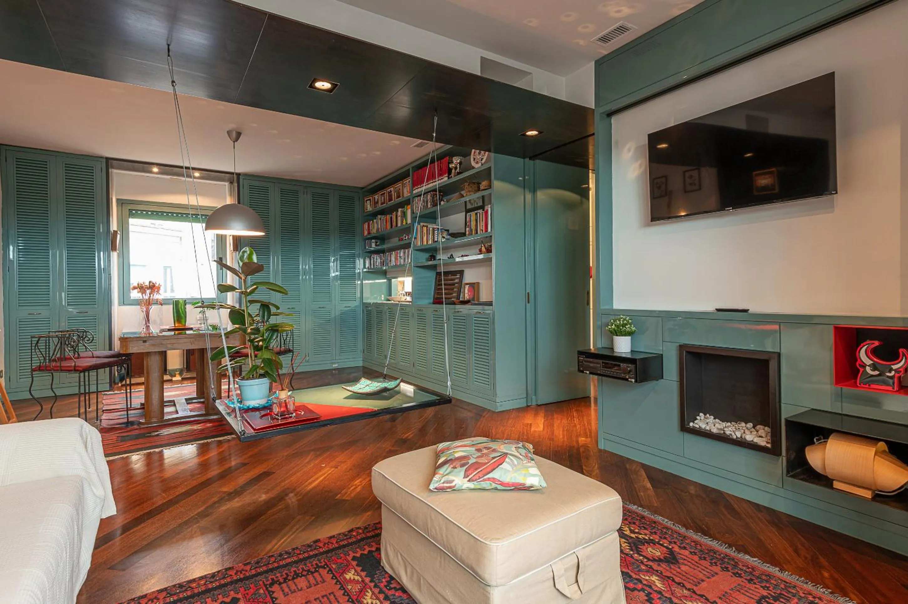Living room in Tiffany's apartment Flaminio
