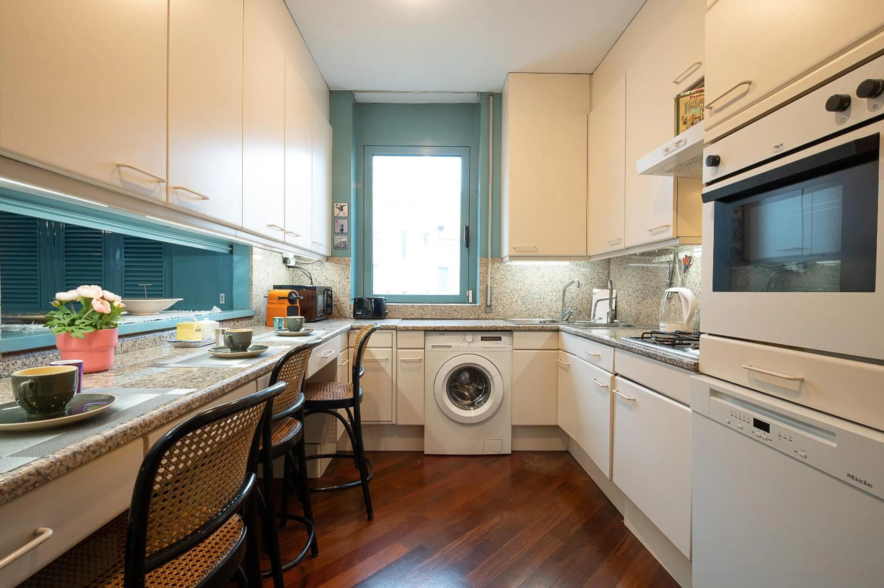 Kitchen or kitchenette in Tiffany's apartment Flaminio