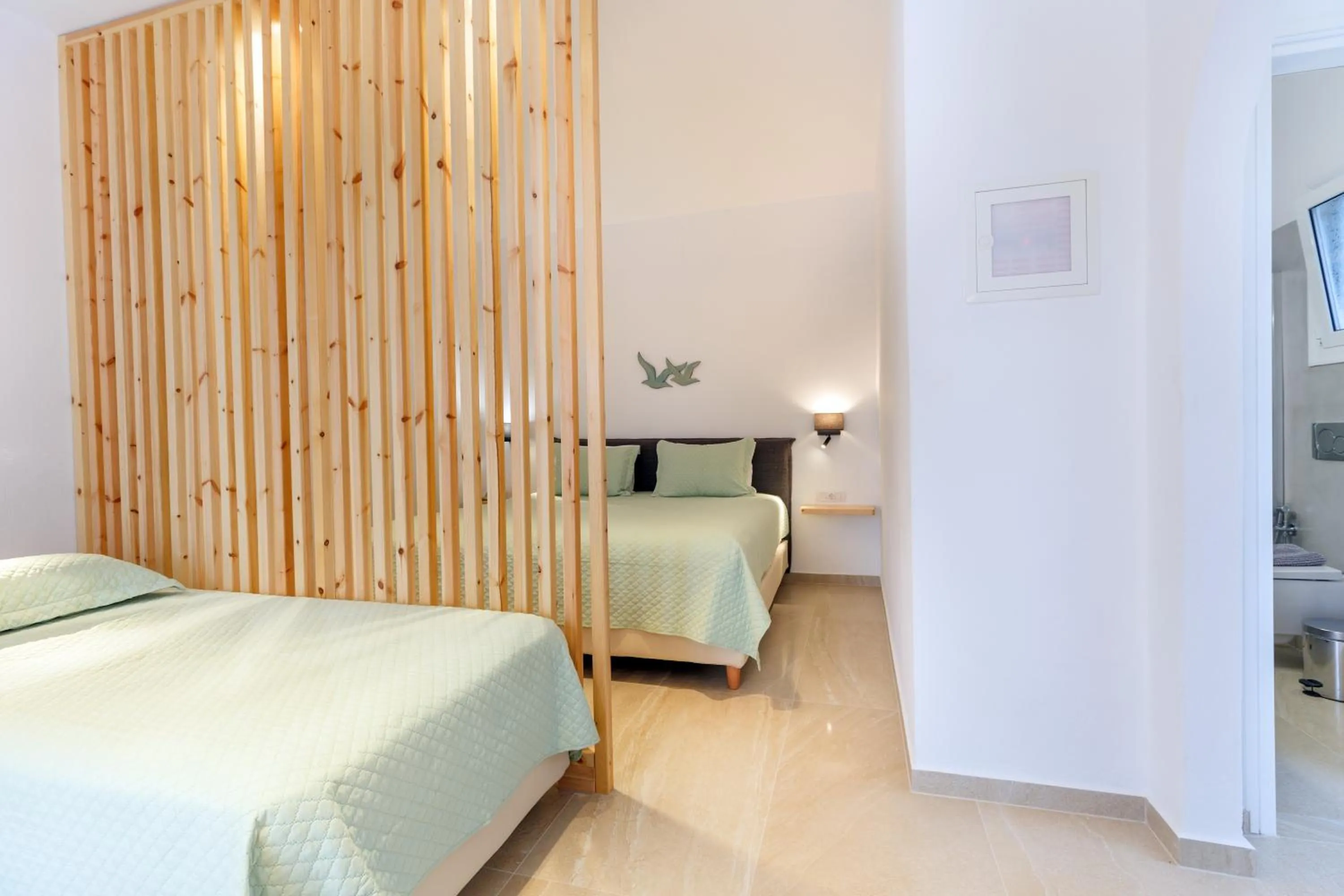 Bed in Pyrgaki Hotel