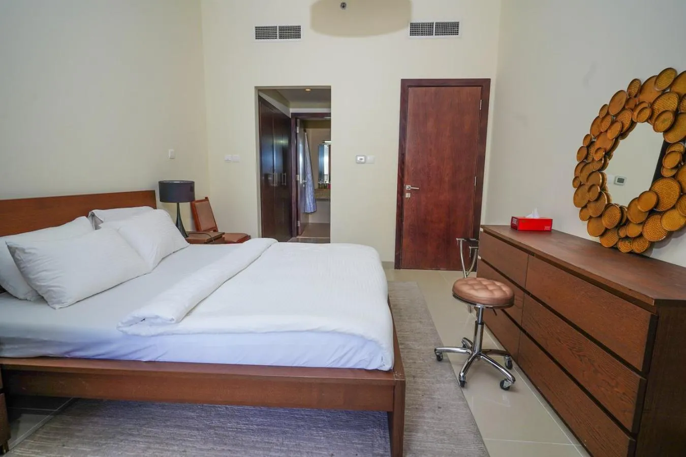 Bed in Unique 1BR Apartment in Sport City