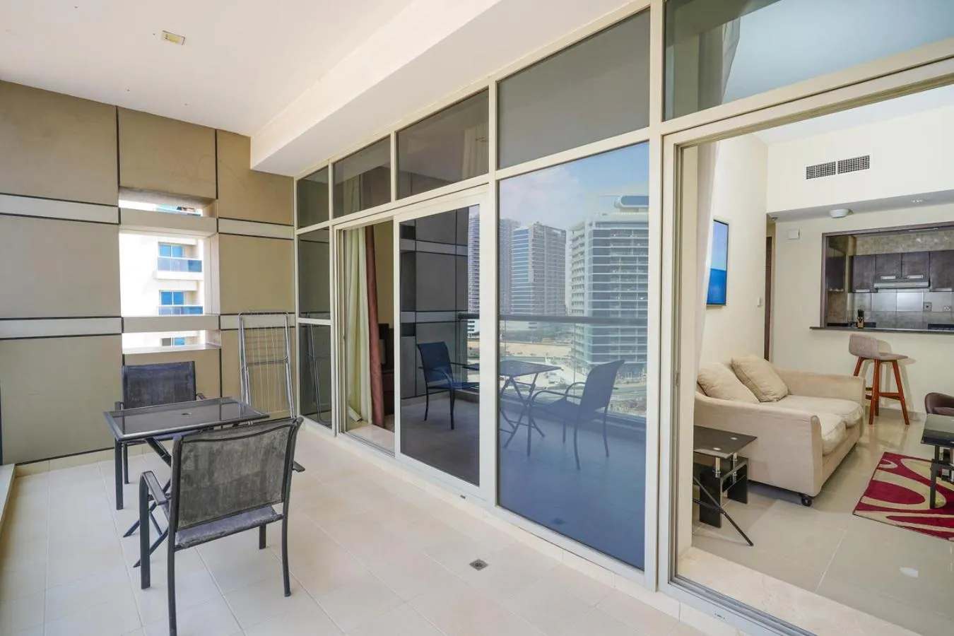 Balcony/Terrace in Unique 1BR Apartment in Sport City
