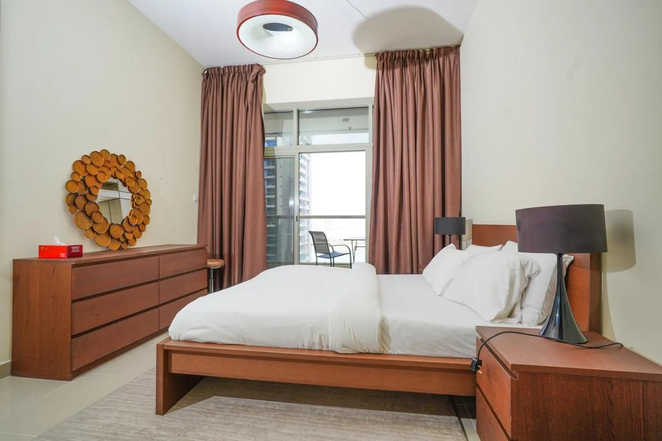 Bed in Unique 1BR Apartment in Sport City