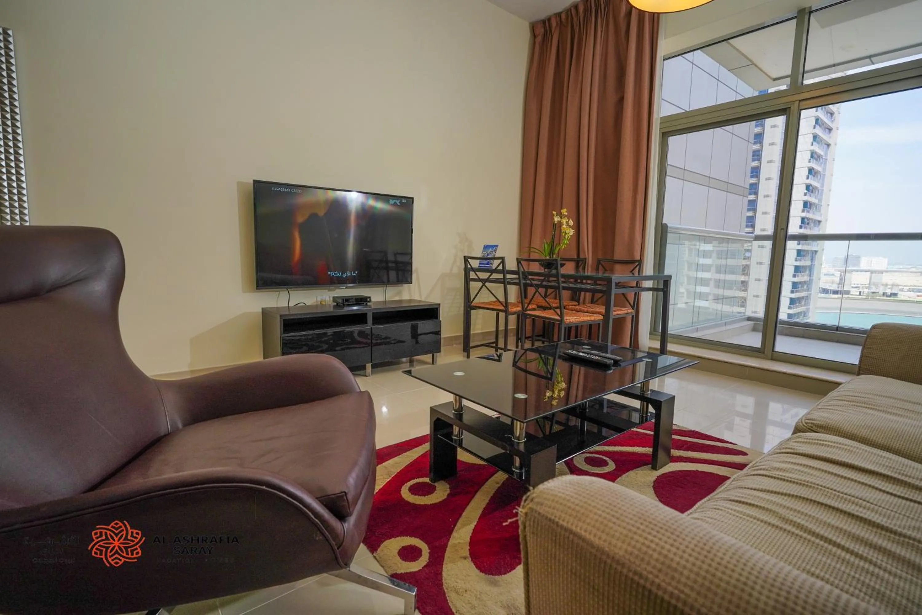 Dining area in Unique 1BR Apartment in Sport City