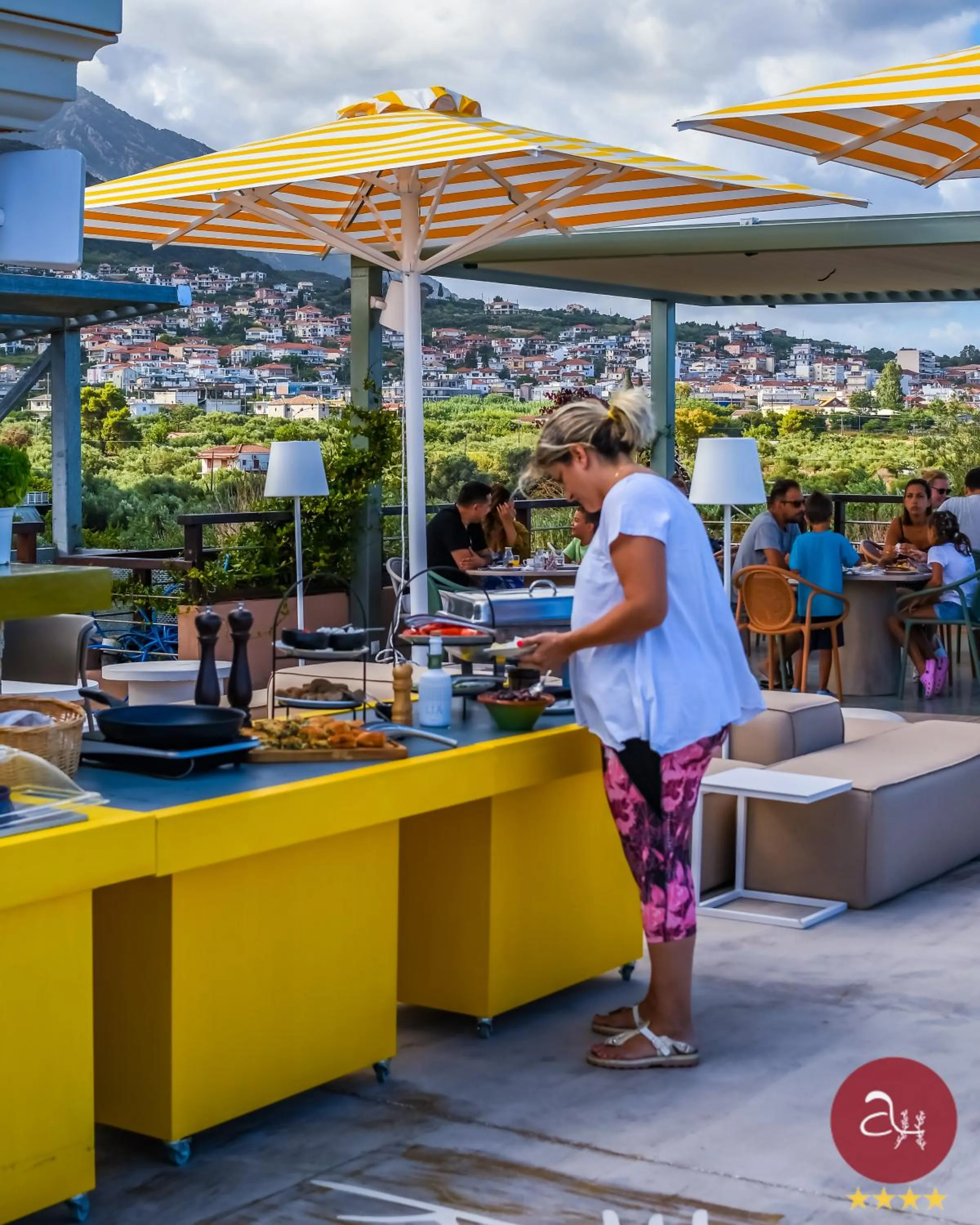 Buffet breakfast in Apollo Resort Art Hotel