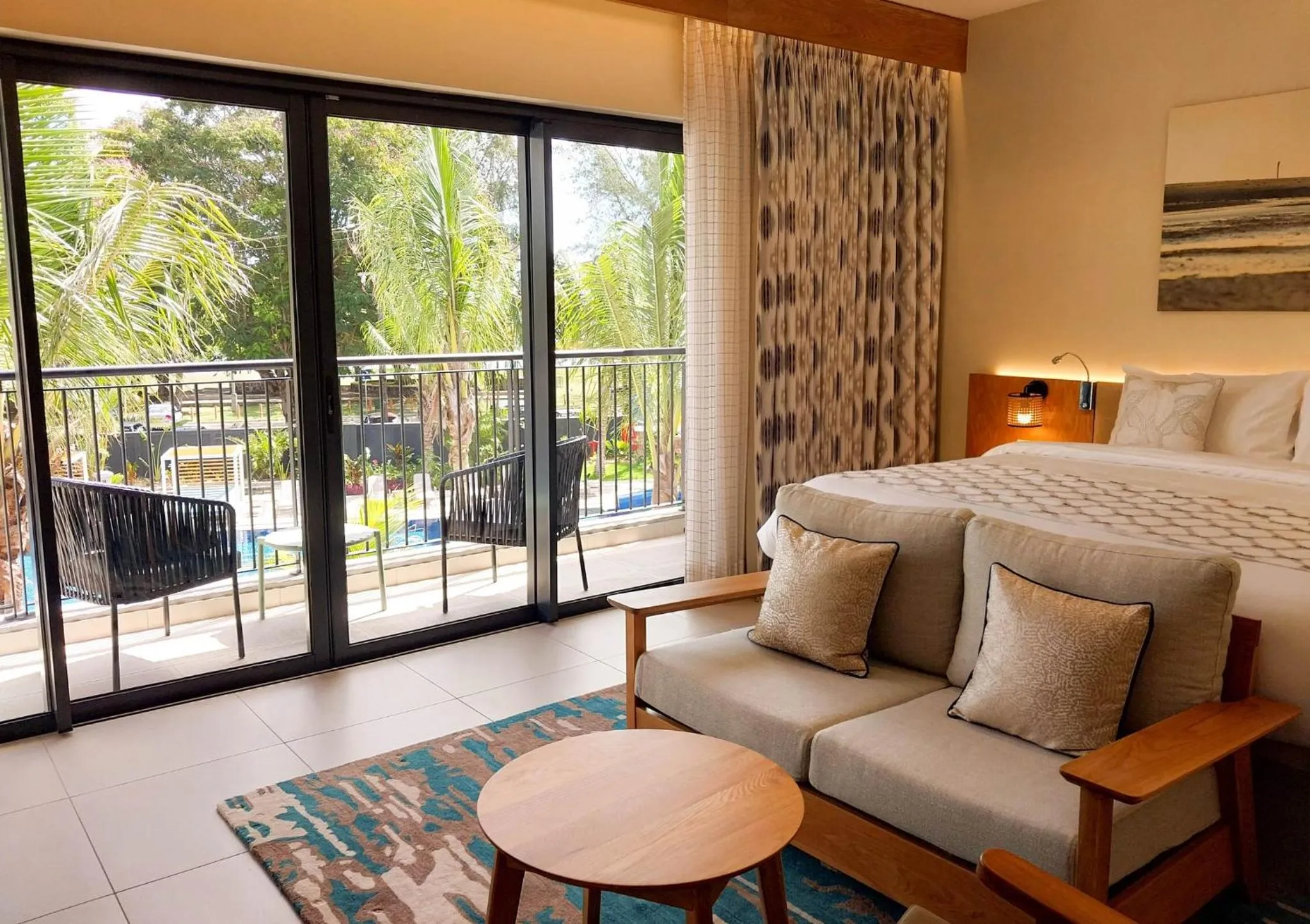 Bed in Ocean's Creek Beach Hotel