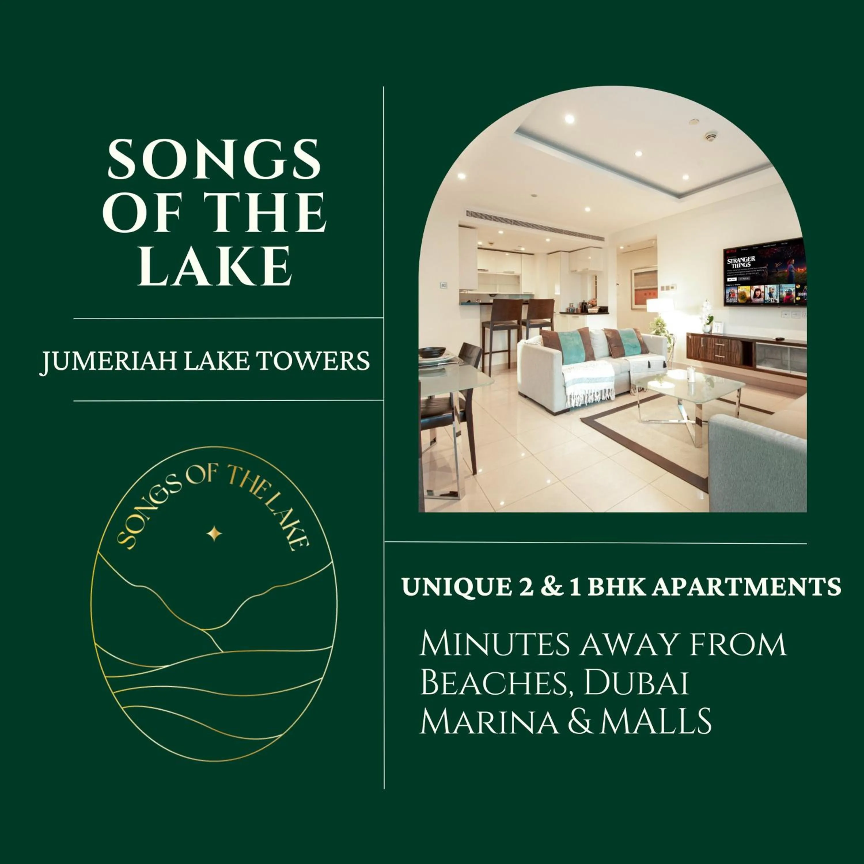 Property logo or sign in Songs of the Lake by Lagom - Bonnington Apartment Jumeirah Lake Towers,