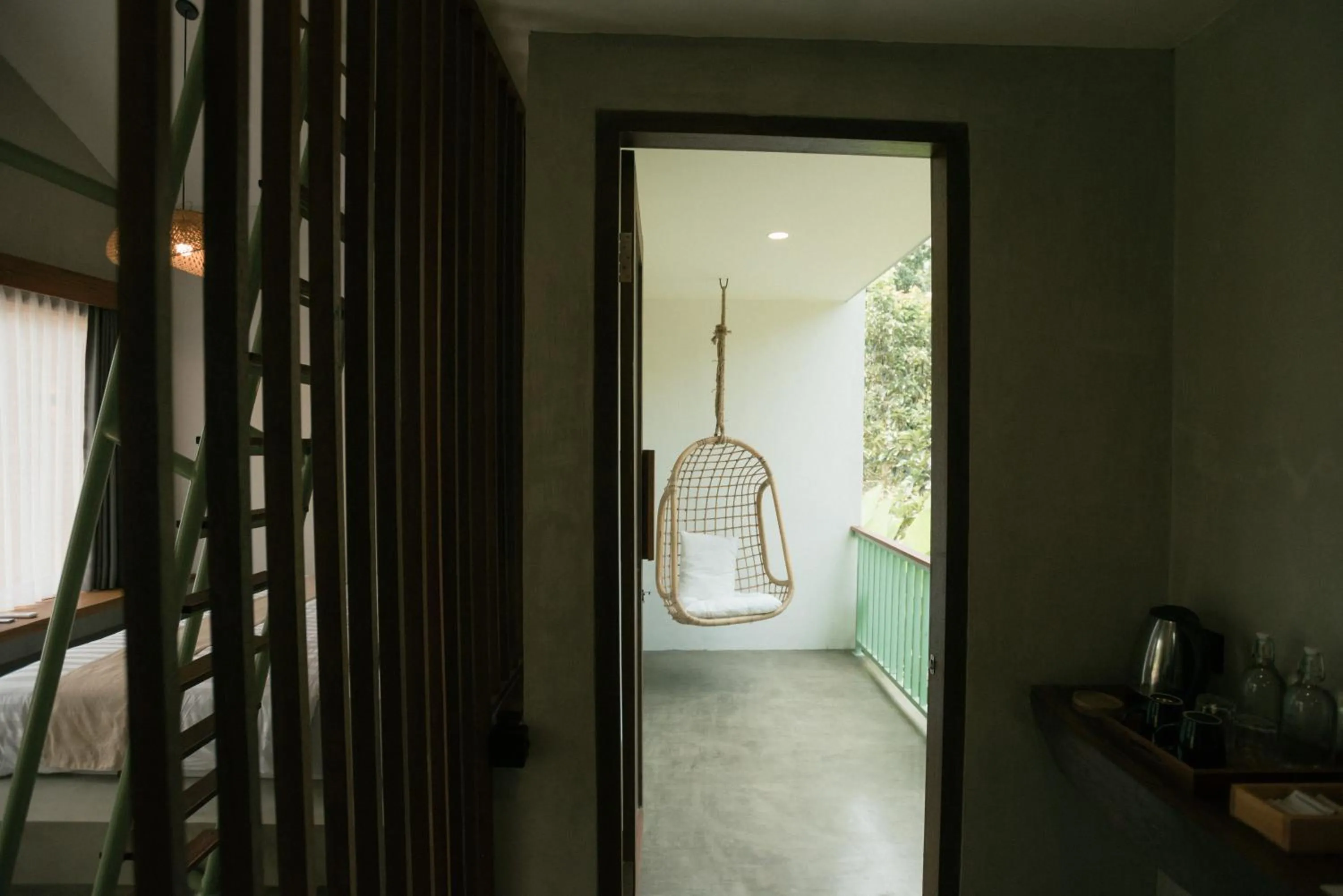 Balcony/Terrace, Bed in LAYANA FARMSTAY