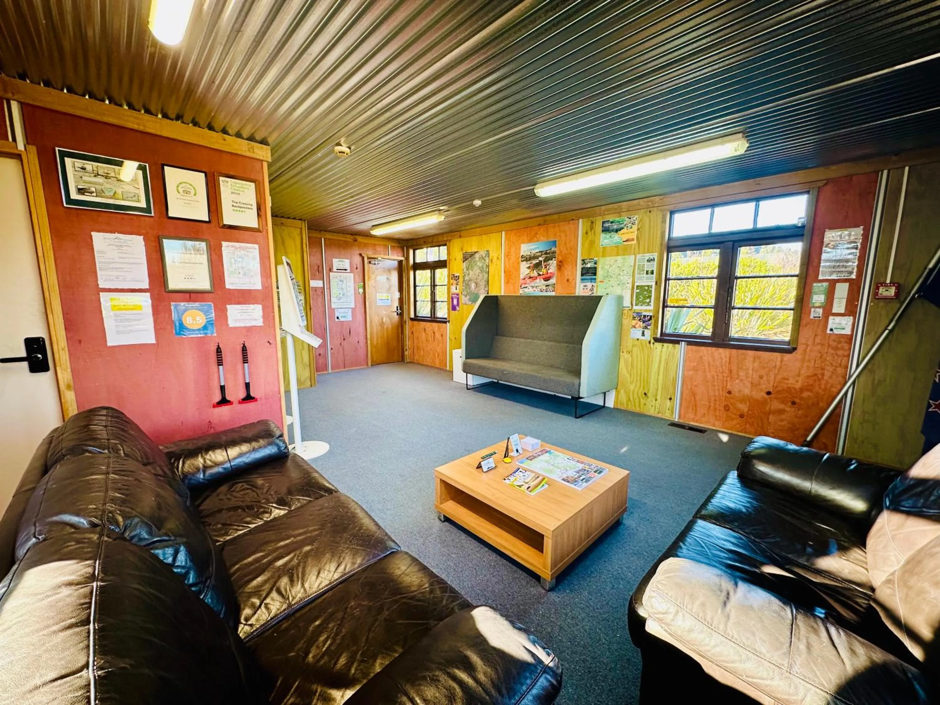 Seating area in The Crossing Lodge & Backpackers
