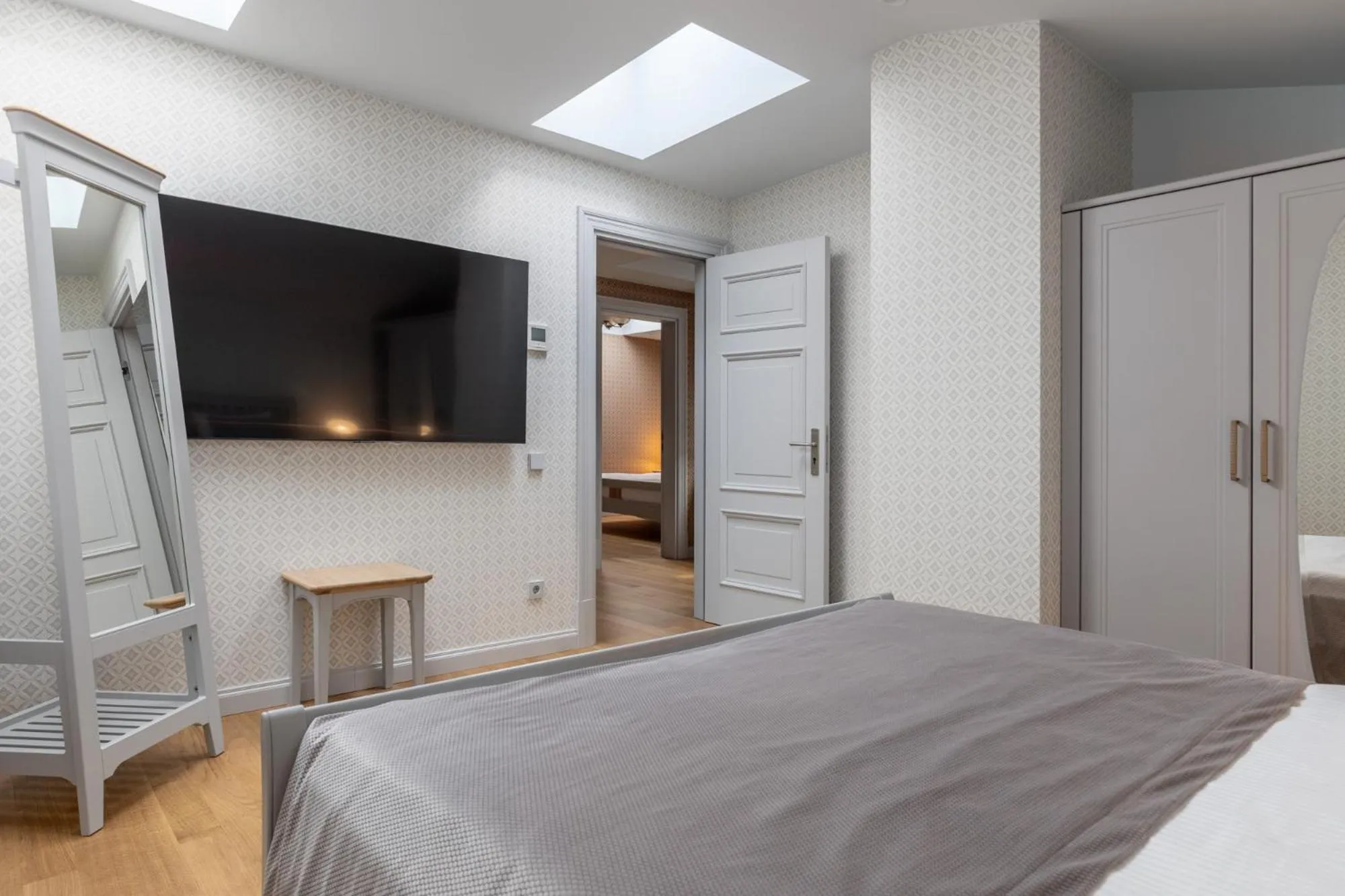 Bed in Roze Kūrmājas Residence