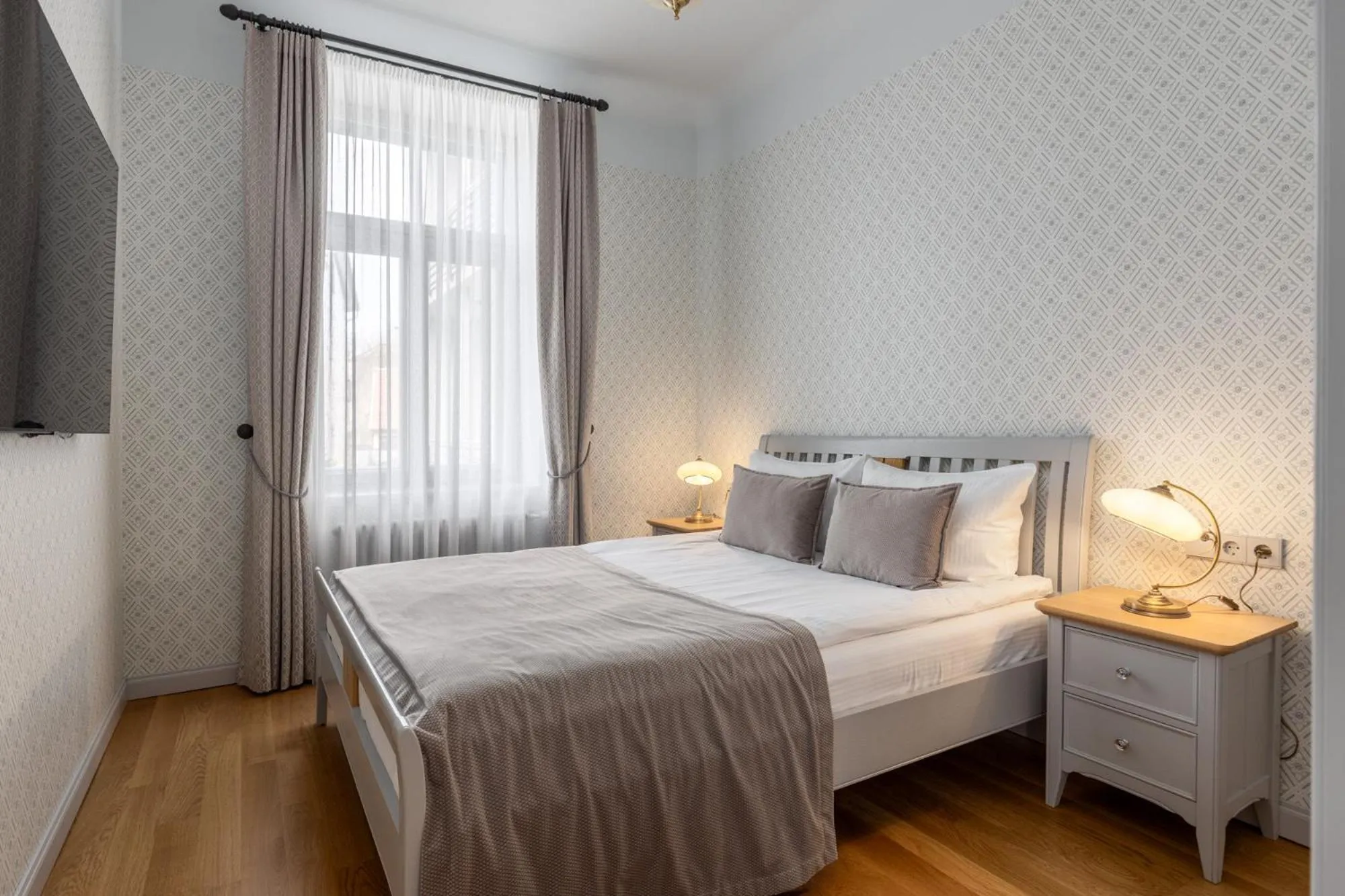 Bed in Roze Kūrmājas Residence