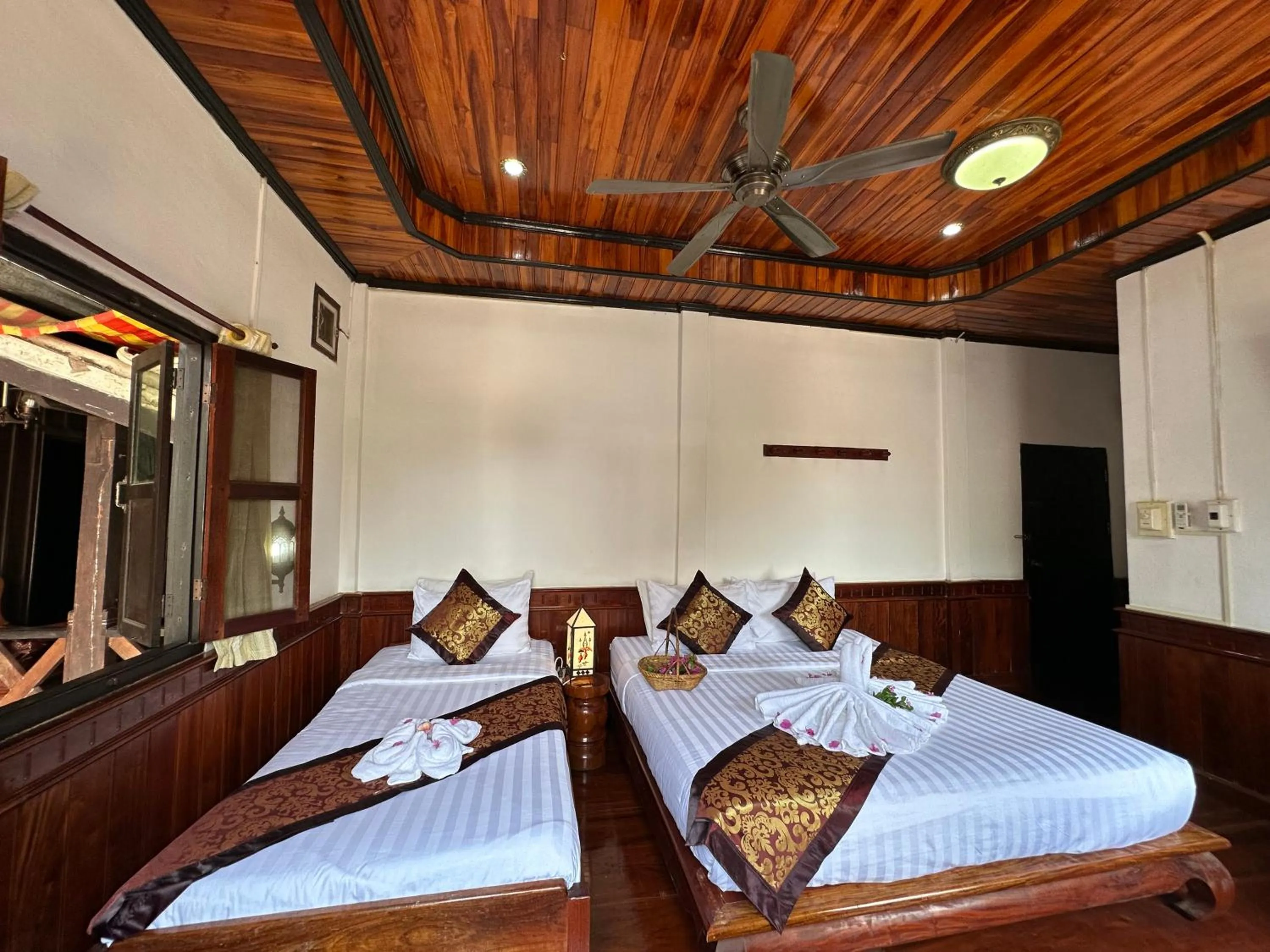 towels, Bed in Villa Thida Mekong Riverside