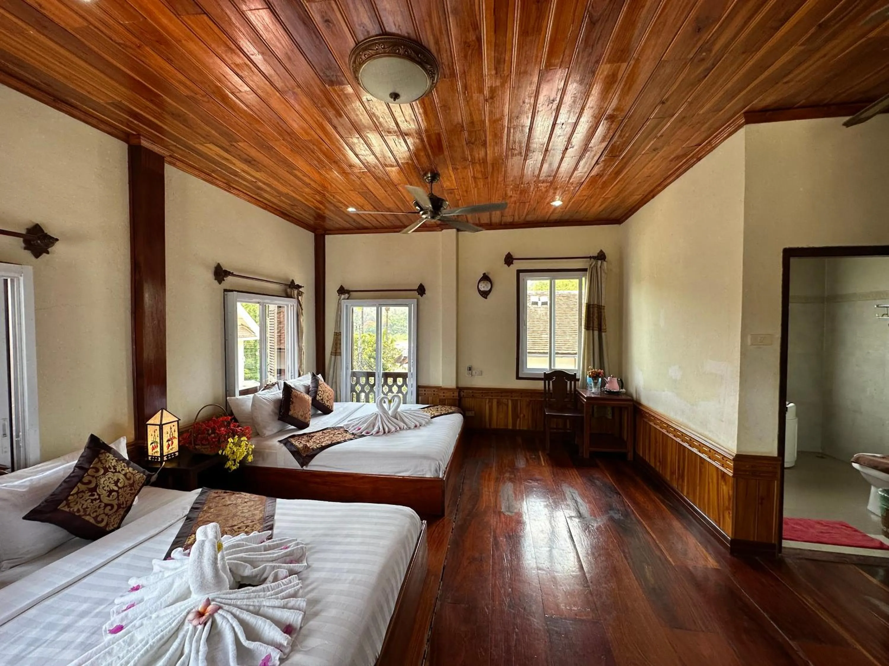 Bed in Villa Thida Mekong Riverside