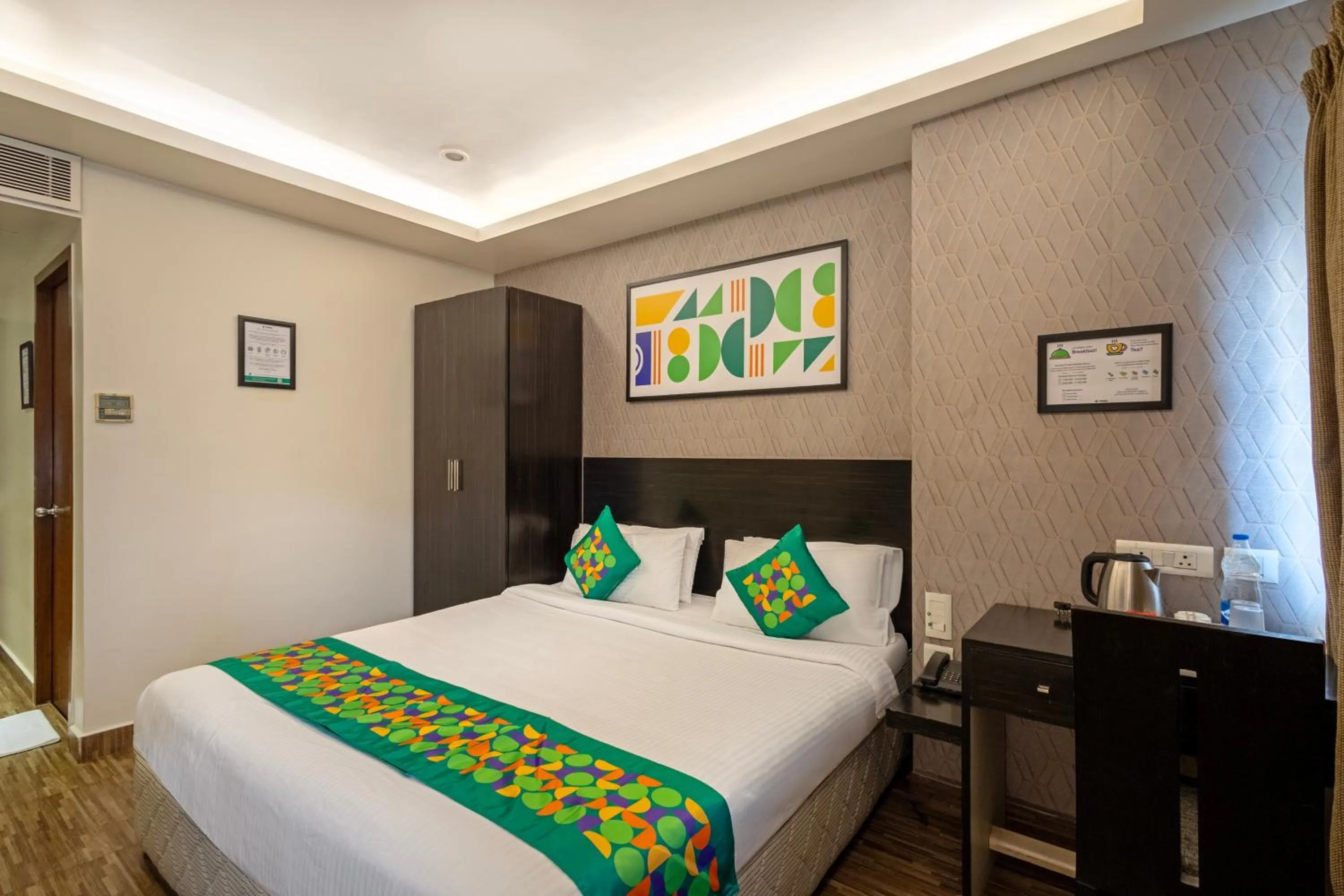 Bedroom, Bed in Treebo Premium Twin Star