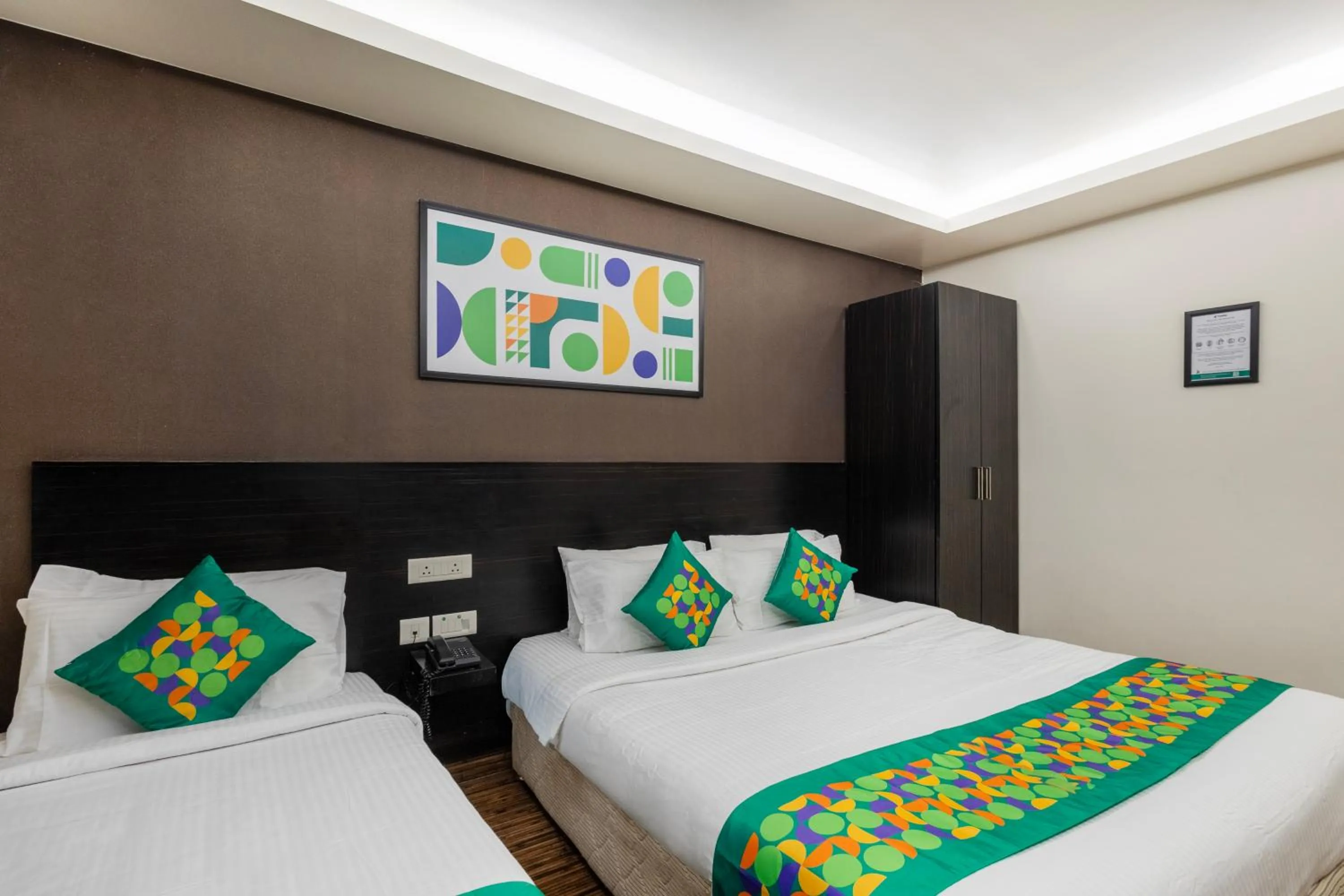 Bedroom, Bed in Treebo Premium Twin Star