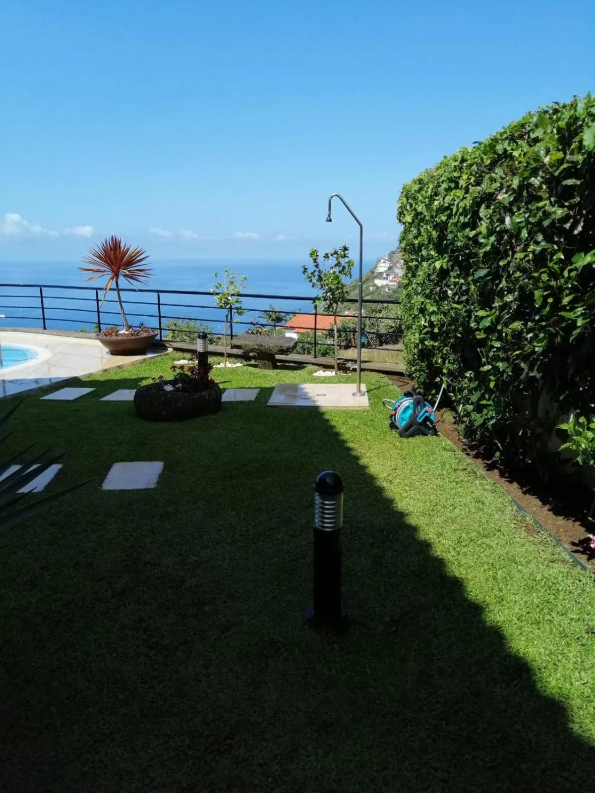 Garden in Luxury villa with private heated pool, garden and views of the sea and mountains.