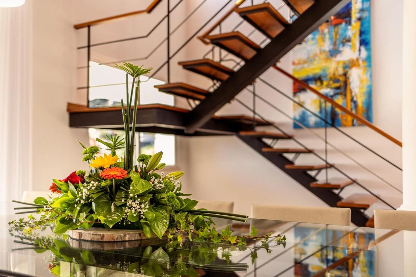 Luxury villa with private heated pool, garden and views of the sea and mountains.