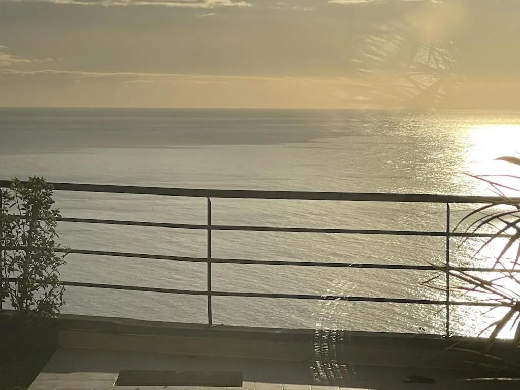 Balcony/Terrace in Luxury villa with private heated pool, garden and views of the sea and mountains.