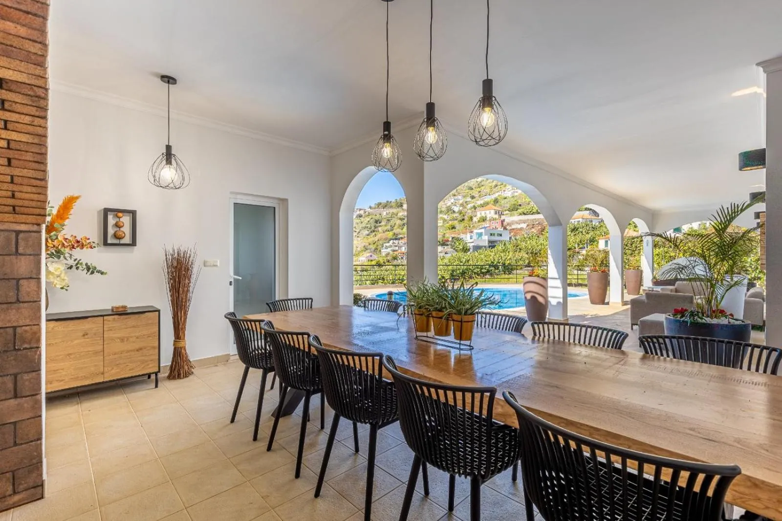 Luxury villa with private heated pool, garden and views of the sea and mountains.
