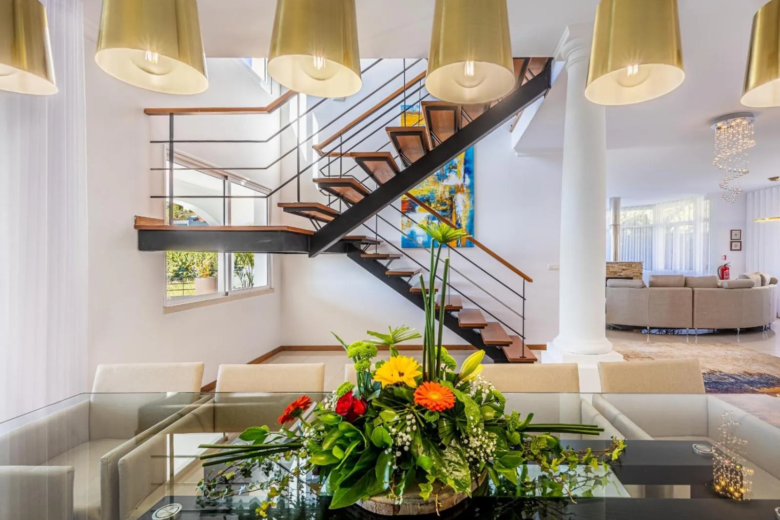 Luxury villa with private heated pool, garden and views of the sea and mountains.