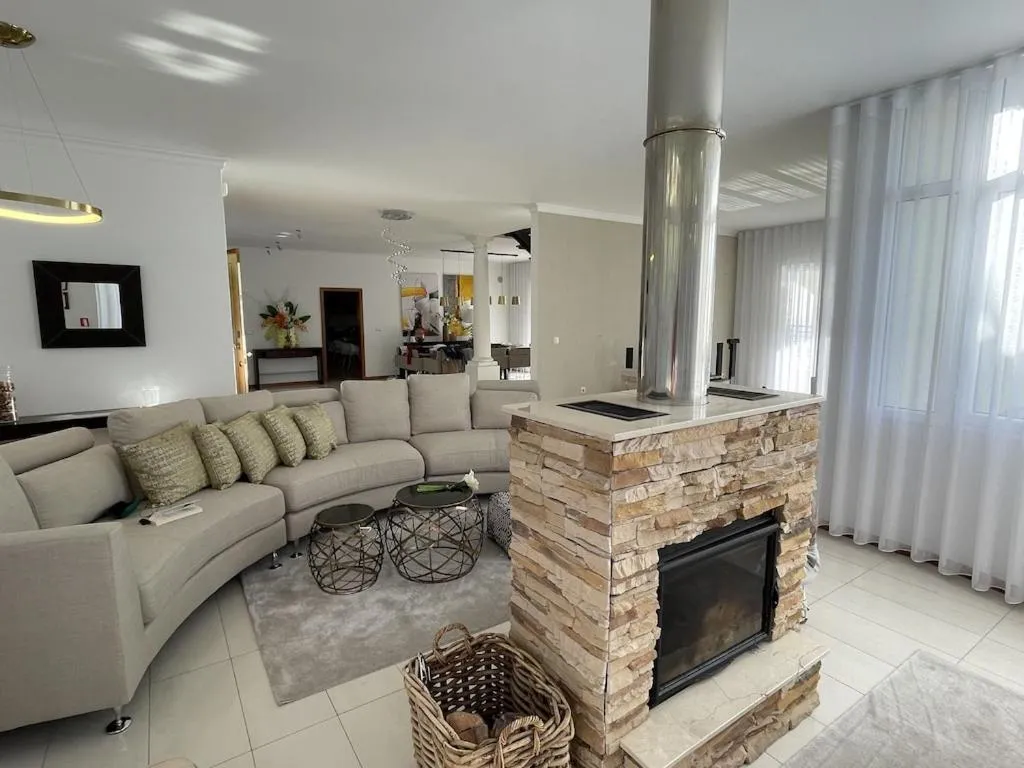 Luxury villa with private heated pool, garden and views of the sea and mountains.