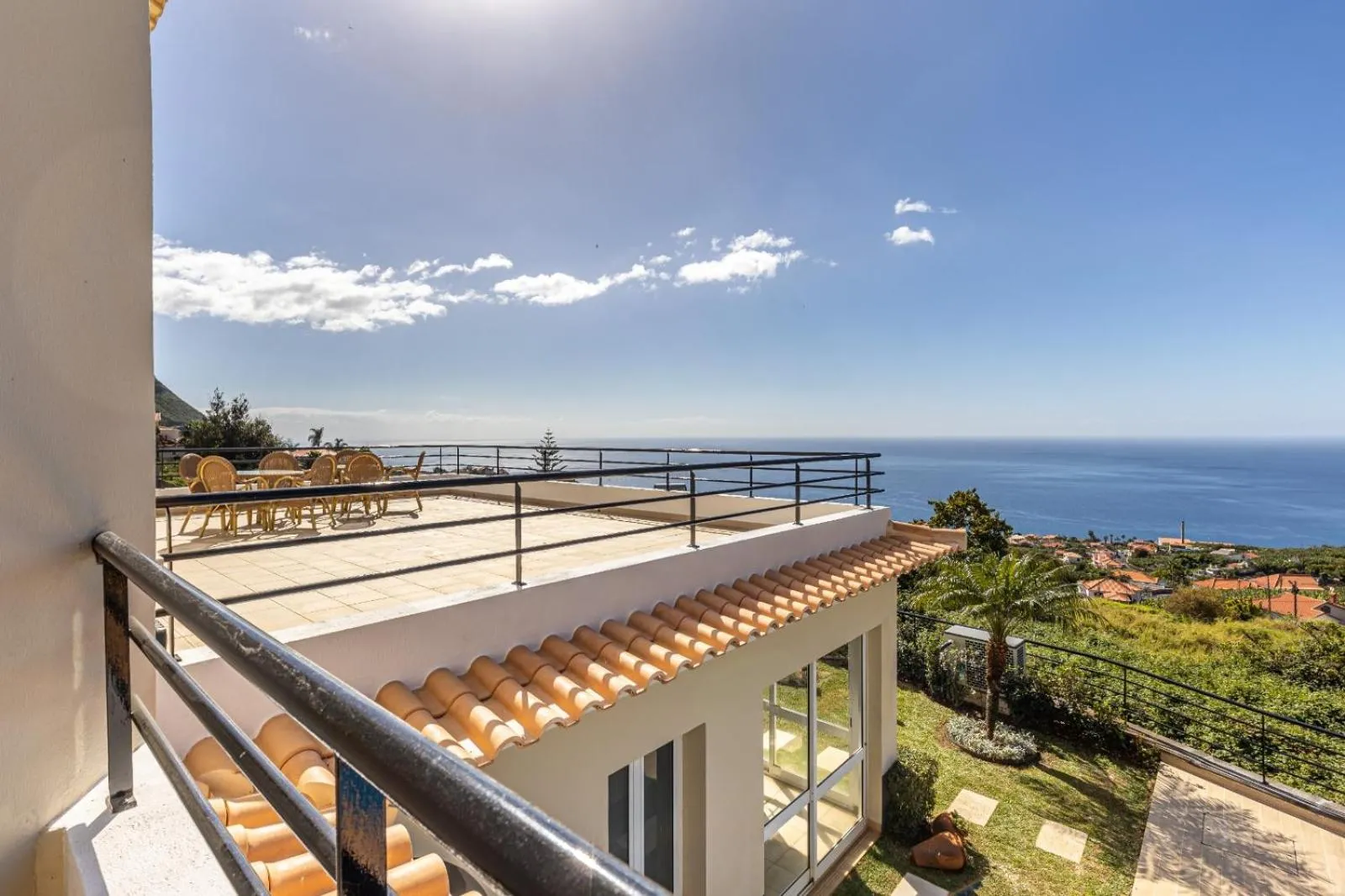 Luxury villa with private heated pool, garden and views of the sea and mountains.
