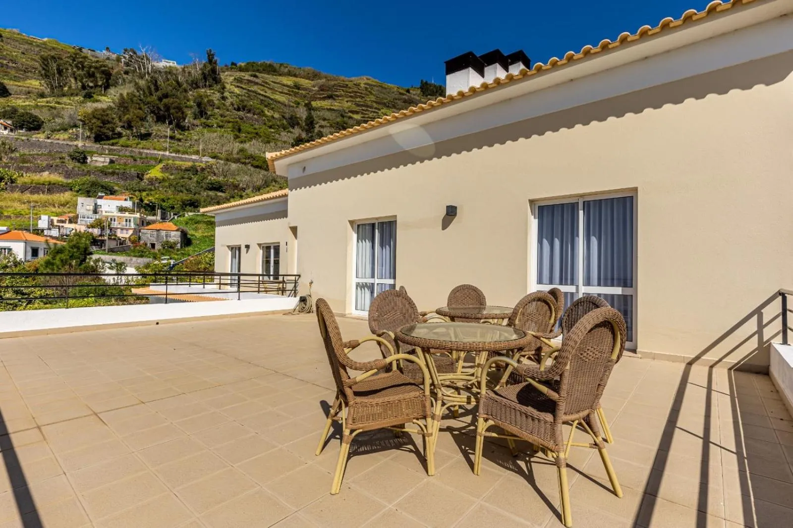 Luxury villa with private heated pool, garden and views of the sea and mountains.