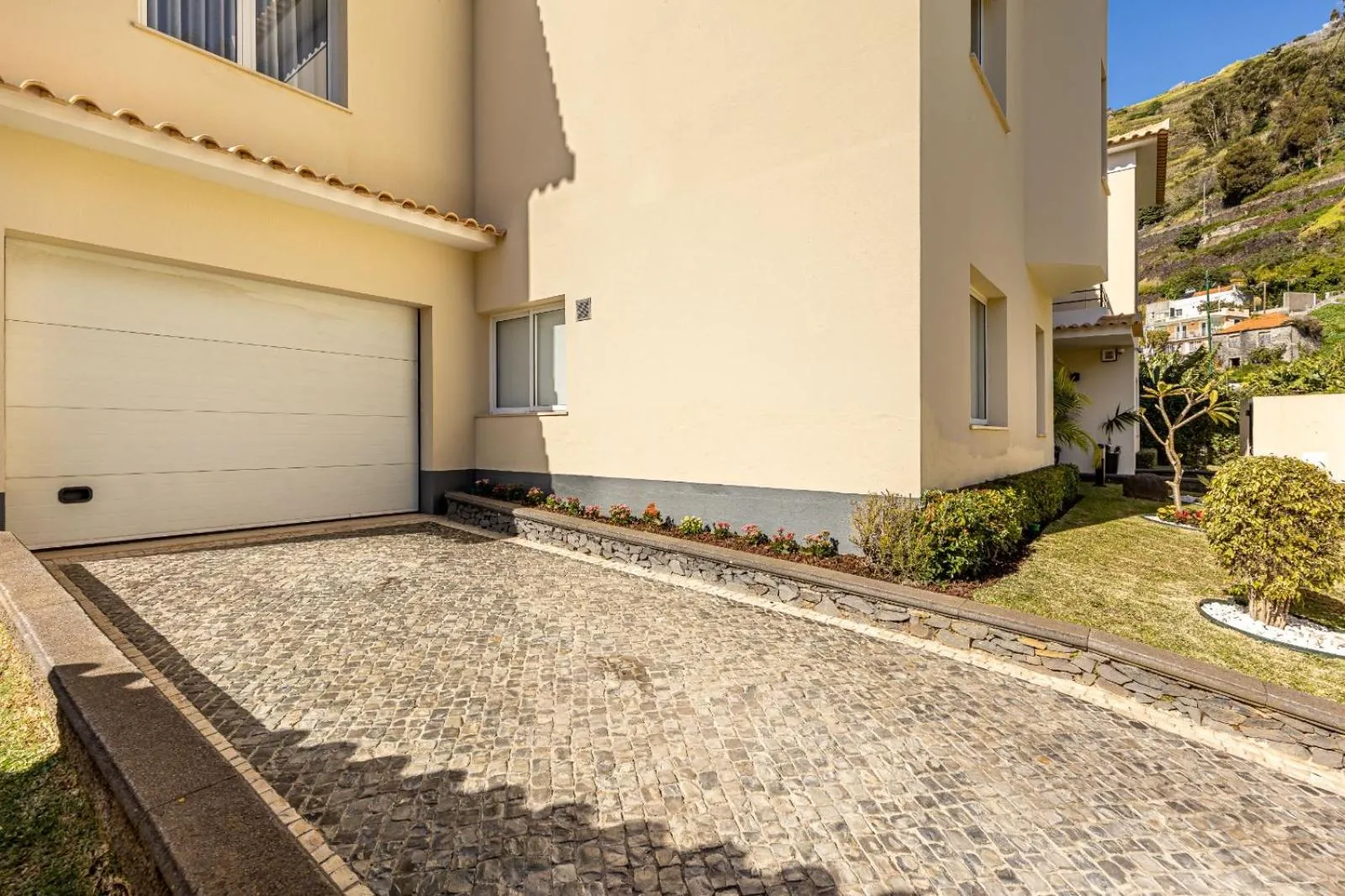 Luxury villa with private heated pool, garden and views of the sea and mountains.