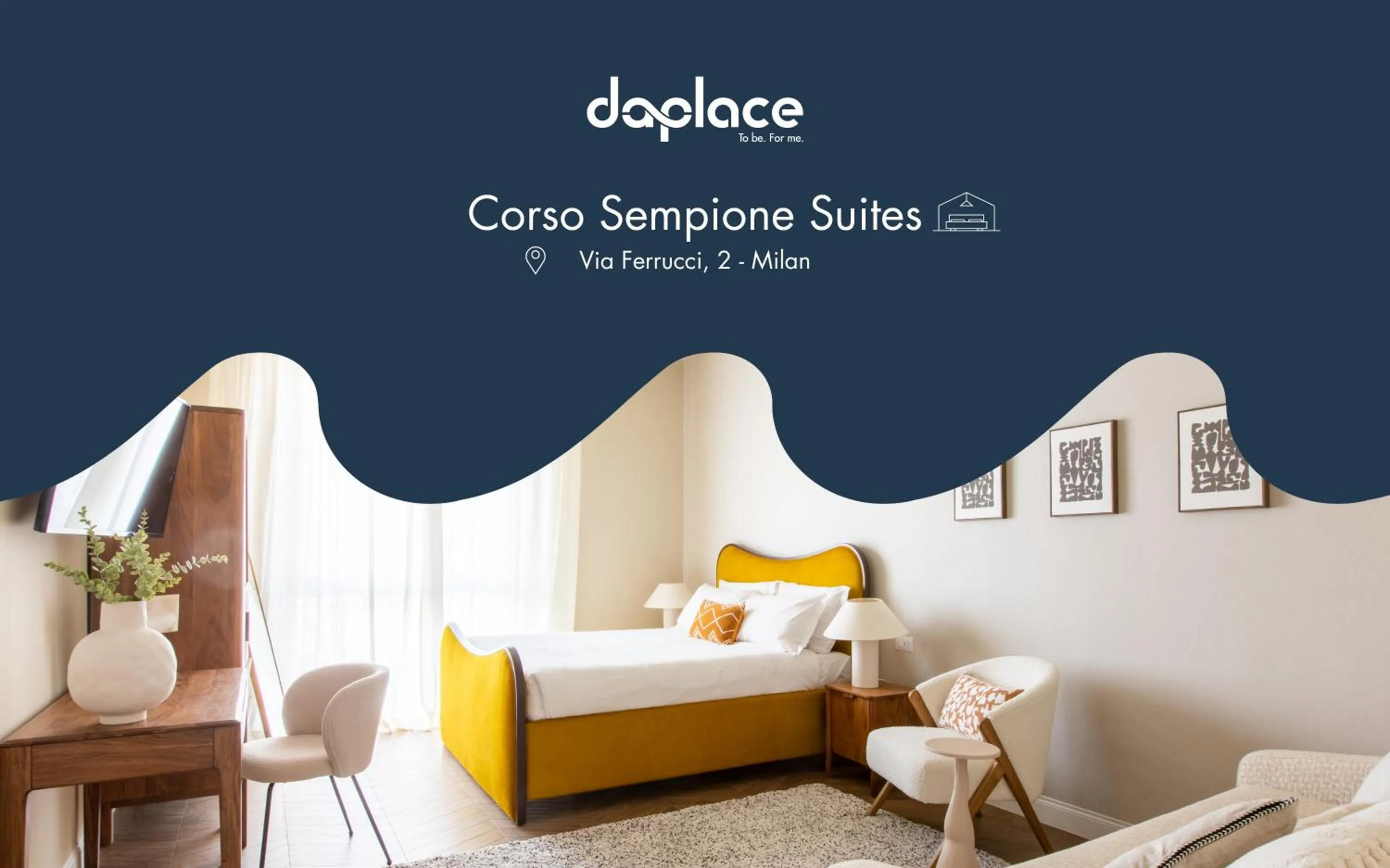 Text overlay in Daplace - Corso Sempione Suites
