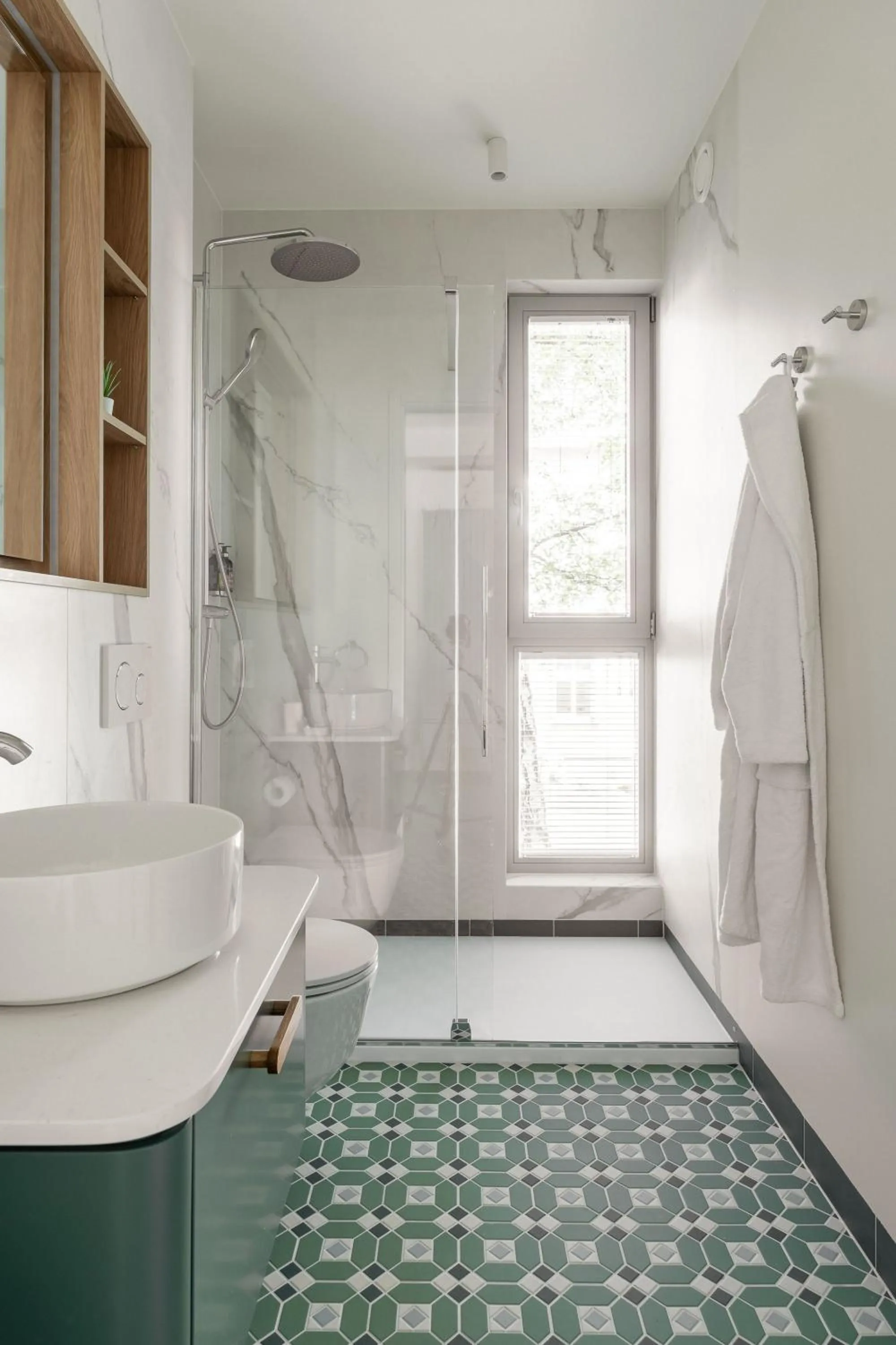 Shower in Baltic Wave Boutique Apartments with sauna and gym