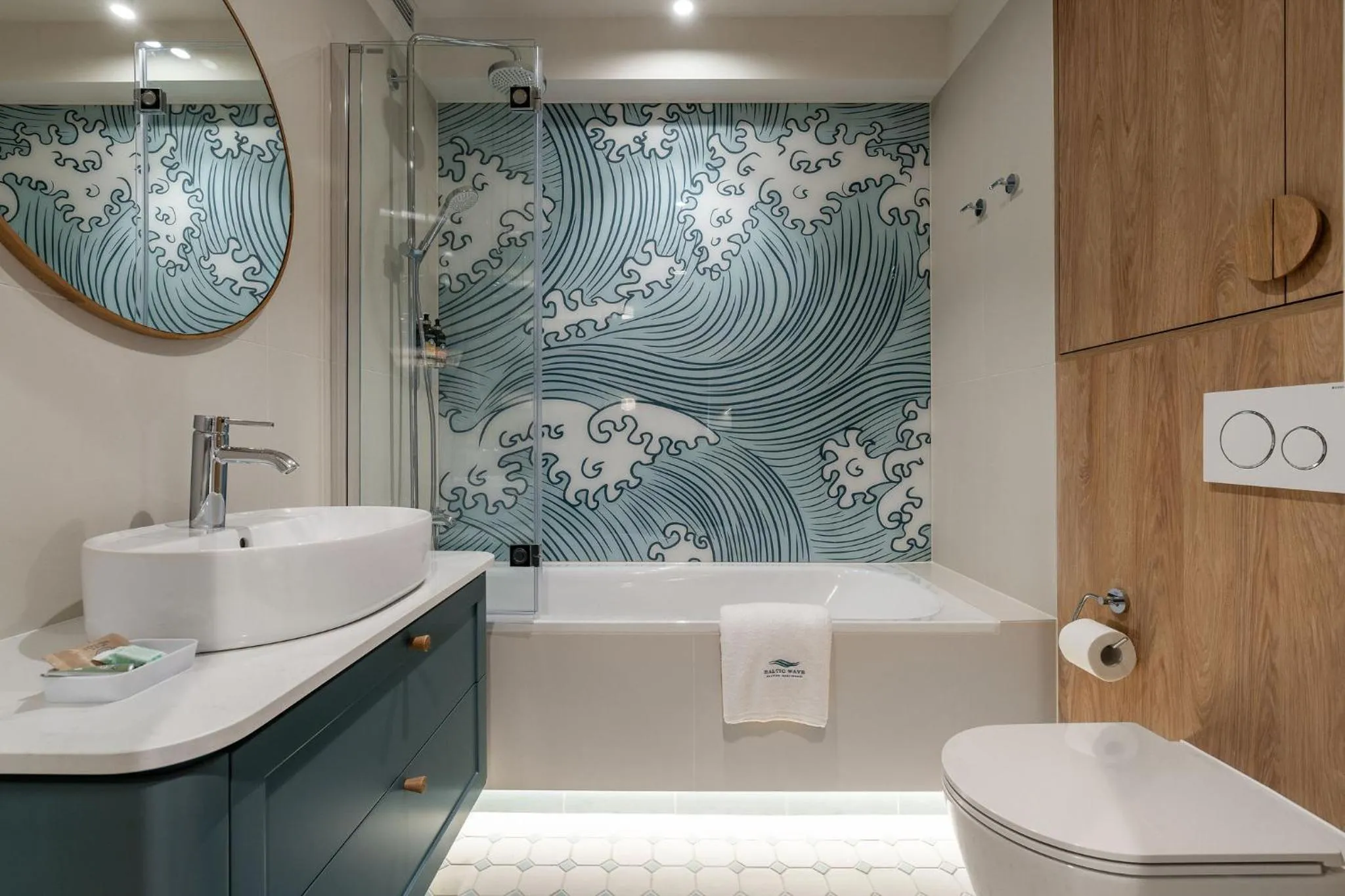 Bathroom in Baltic Wave Boutique Apartments with sauna and gym