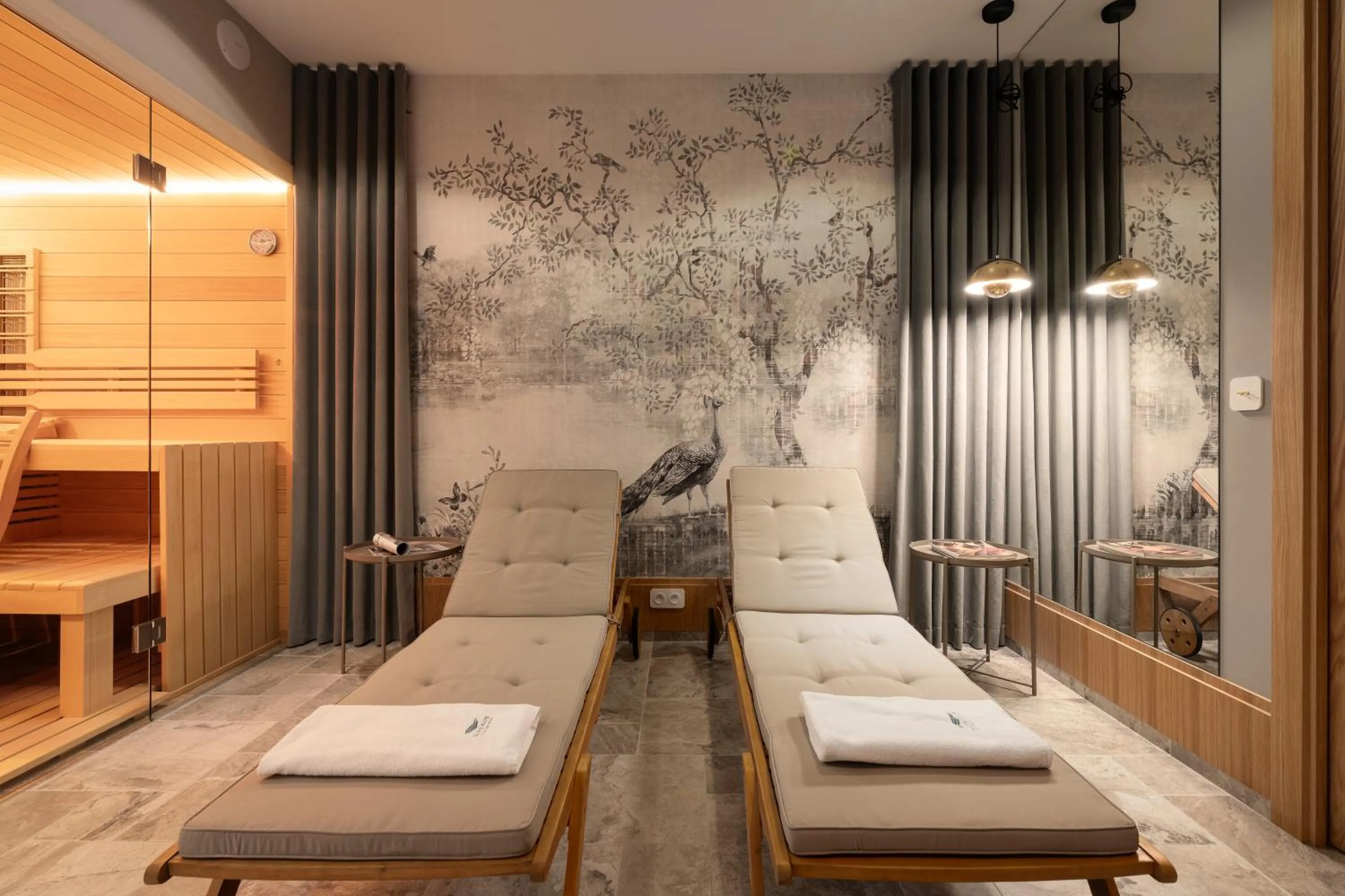 Sauna in Baltic Wave Boutique Apartments with sauna and gym