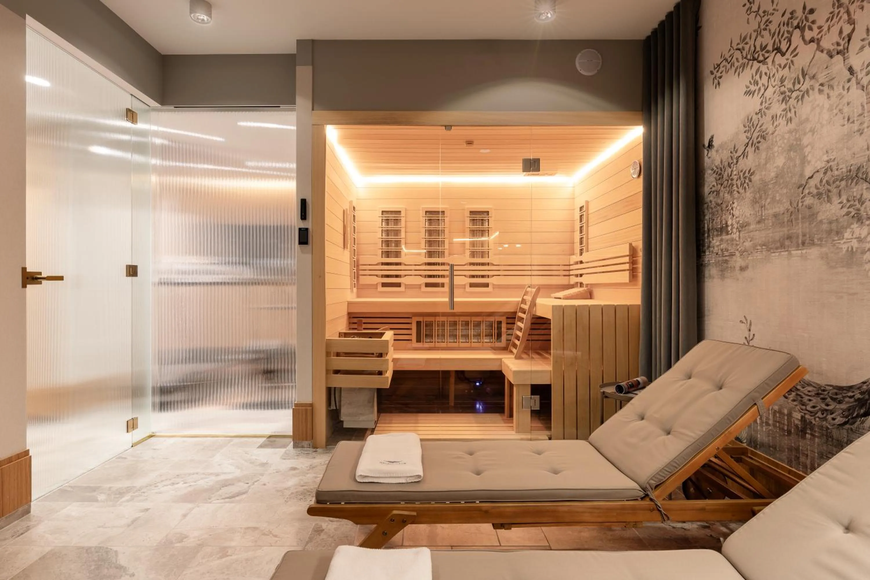 Sauna in Baltic Wave Boutique Apartments with sauna and gym