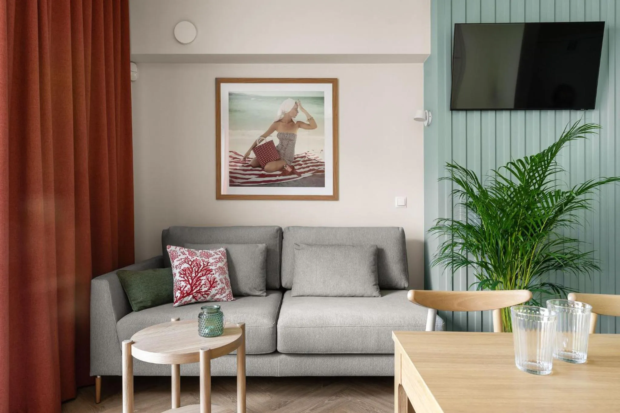 Living room in Baltic Wave Boutique Apartments with sauna and gym