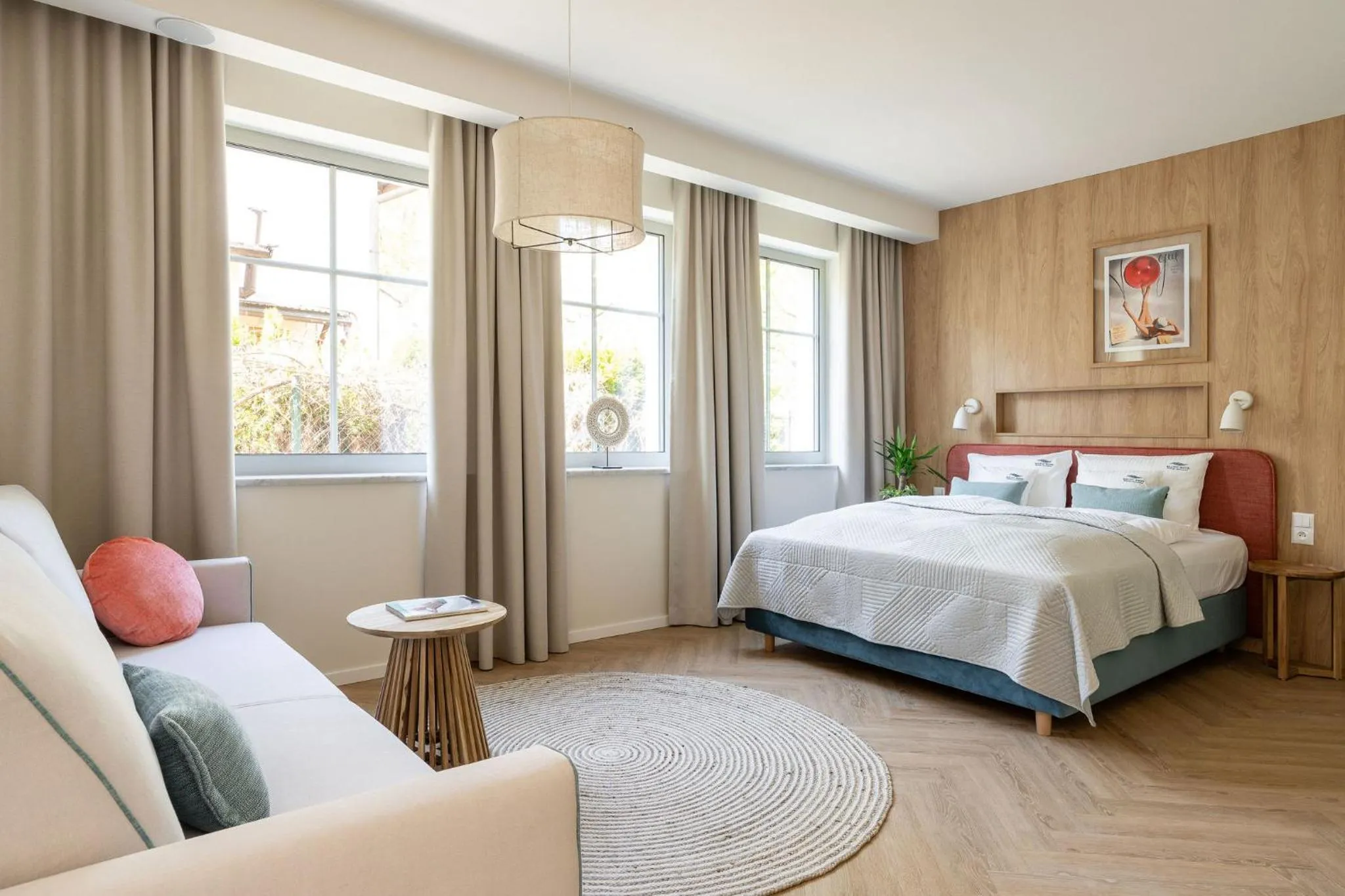 Bedroom, Bed in Baltic Wave Boutique Apartments with sauna and gym