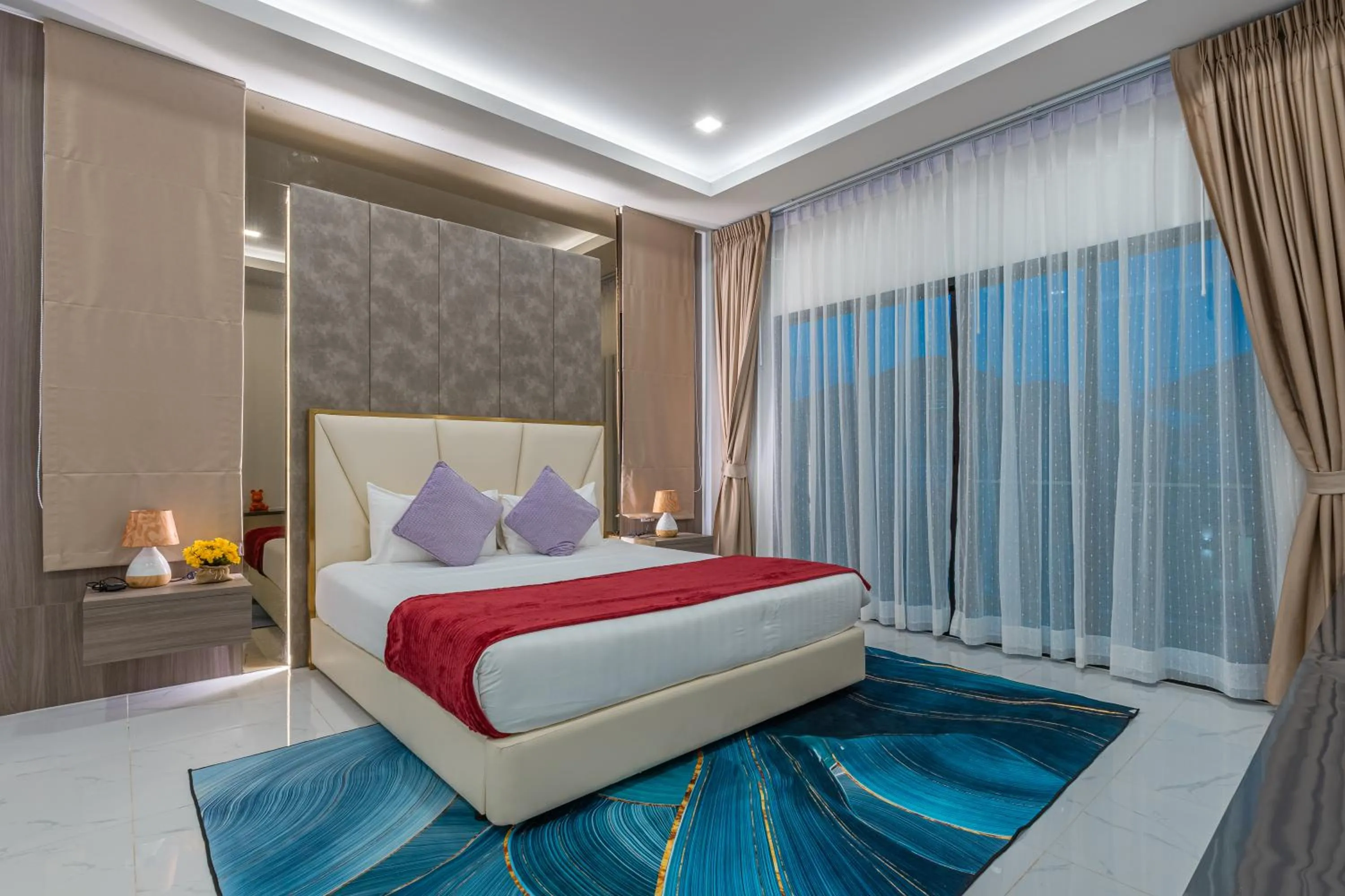 Bed in Southern Peak Pool Villa Huay Yai Pattaya